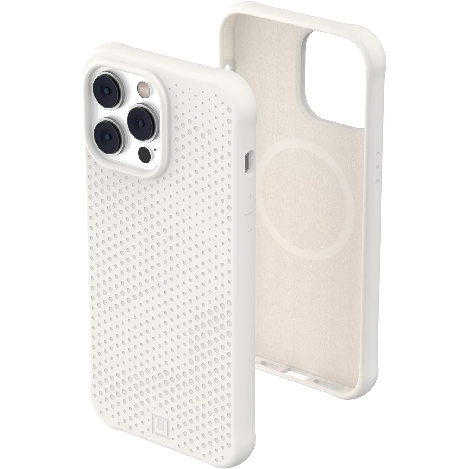 [U] by UAG Designed for iPhone 14 Pro Max Case White Marshmallow 6.7" Dot Build-in Magnet Compatible with MagSafe