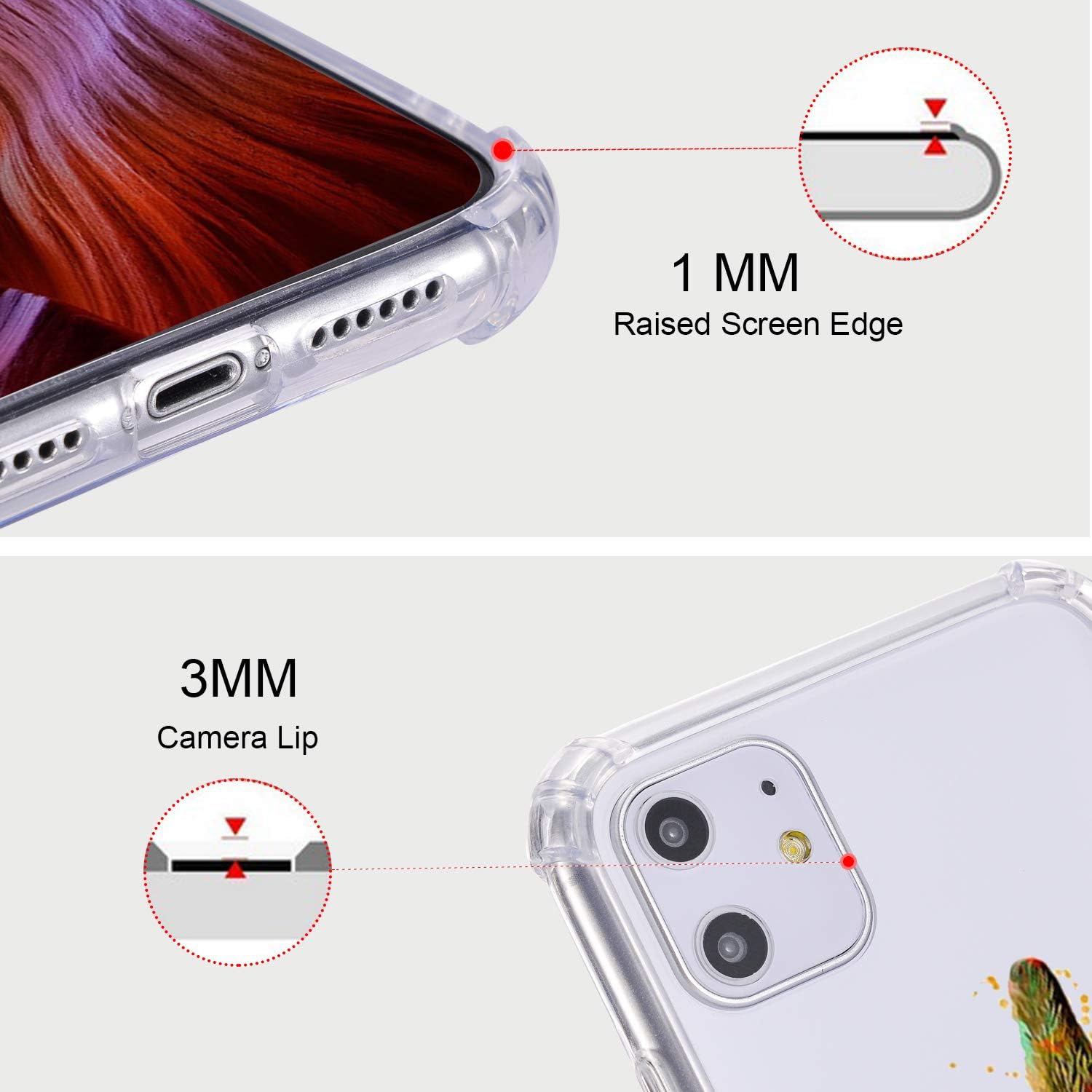 for iPhone 11 Pro Max Case Colorful Rabbit, Cute Animal Pattern Design Clear TPU Phone Cases Soft Flexible Slim