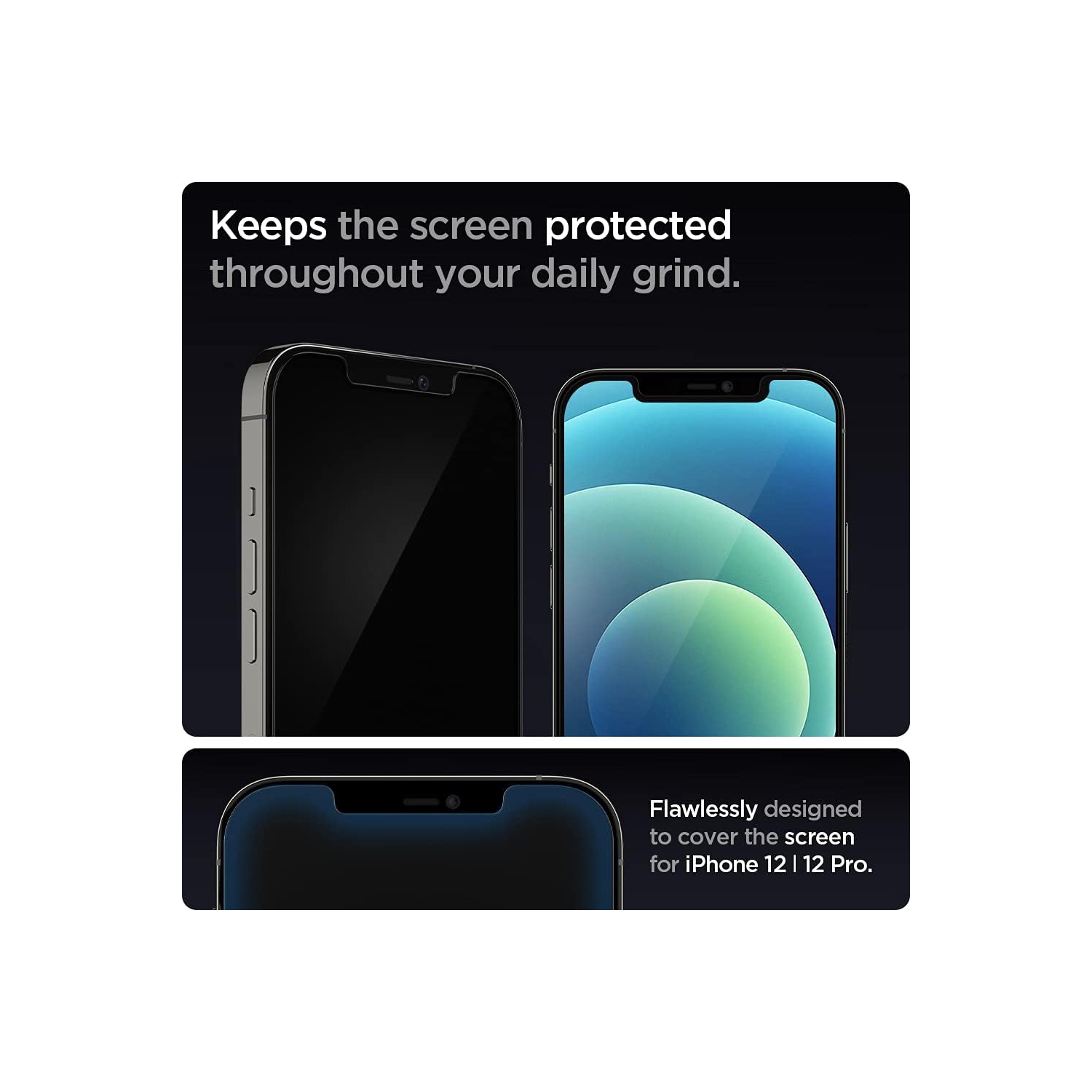 Tempered Glass Screen Protector [GlasTR EZ FIT] Designed for iPhone 12 / iPhone 12 Pro [6.1 inch] [Case