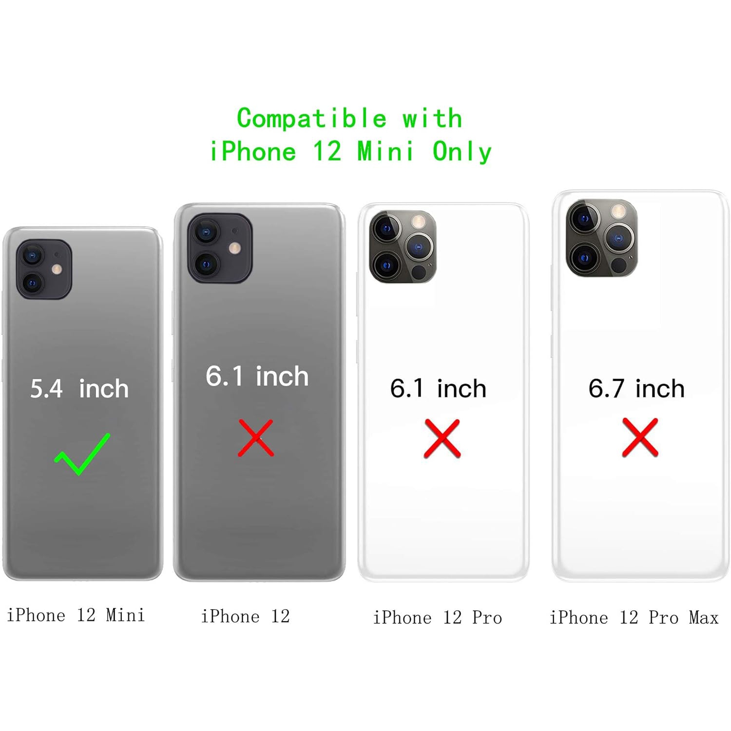 Crossbody Phone Case for iPhone 12 Mini Case with Card Holder for Women,iPhone 12 Mini Case Wallet with Strap