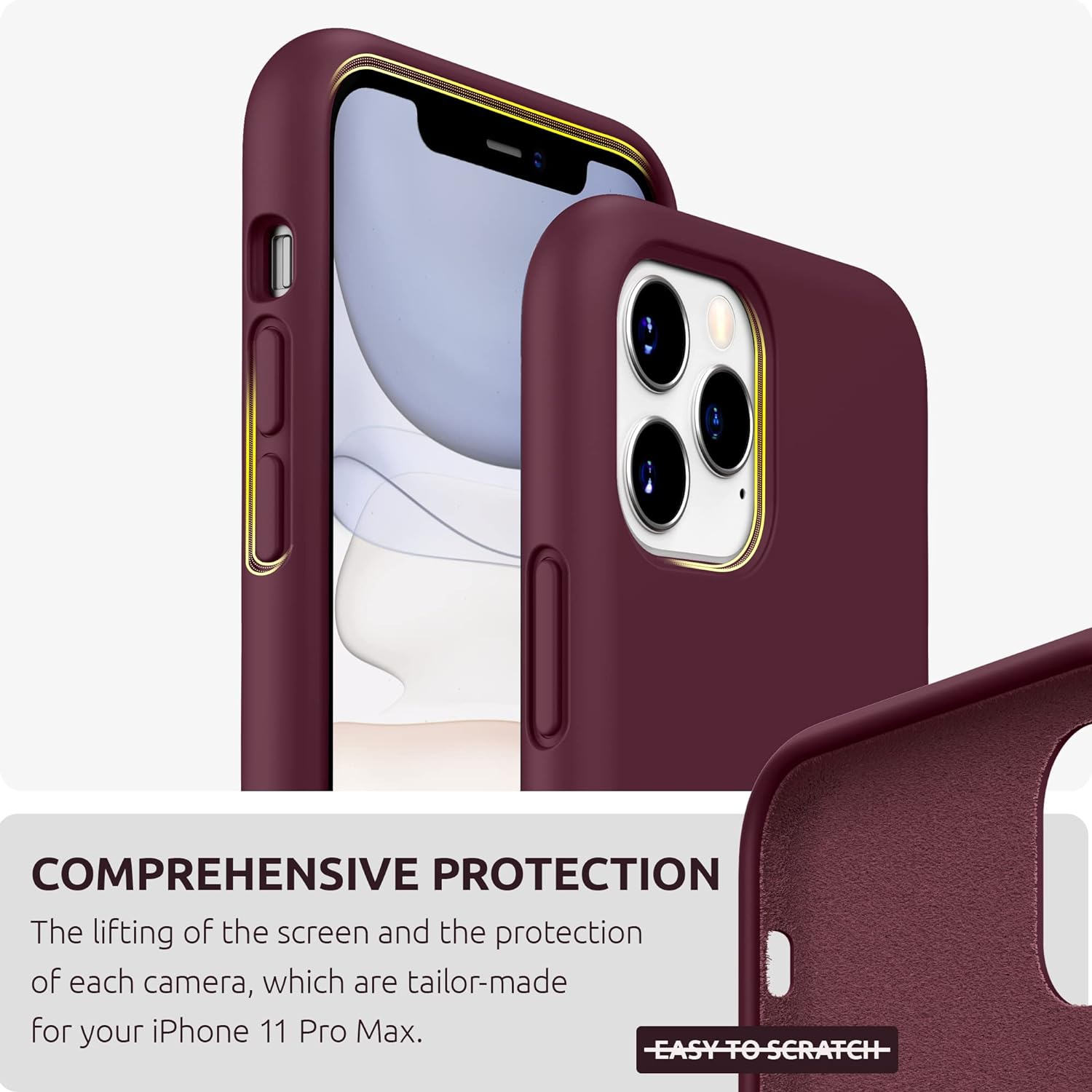 Silicone Case for iPhone 11 Pro Max Case, Liquid Silicone Protective Phone Case Cover (Full Body, Soft Case