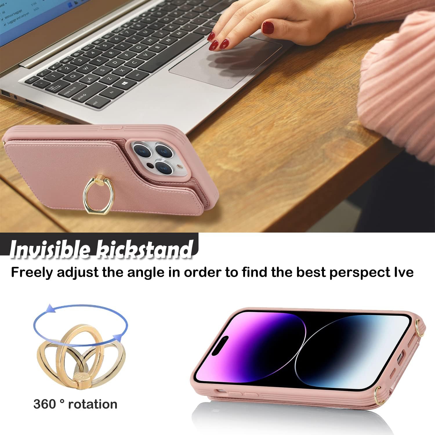Etui – Sac à bandoulière iPhone 14 Pro Max, étui pour iPhone 14 Pro Max avec porte-carte pour femmes, Coque iPhone 14