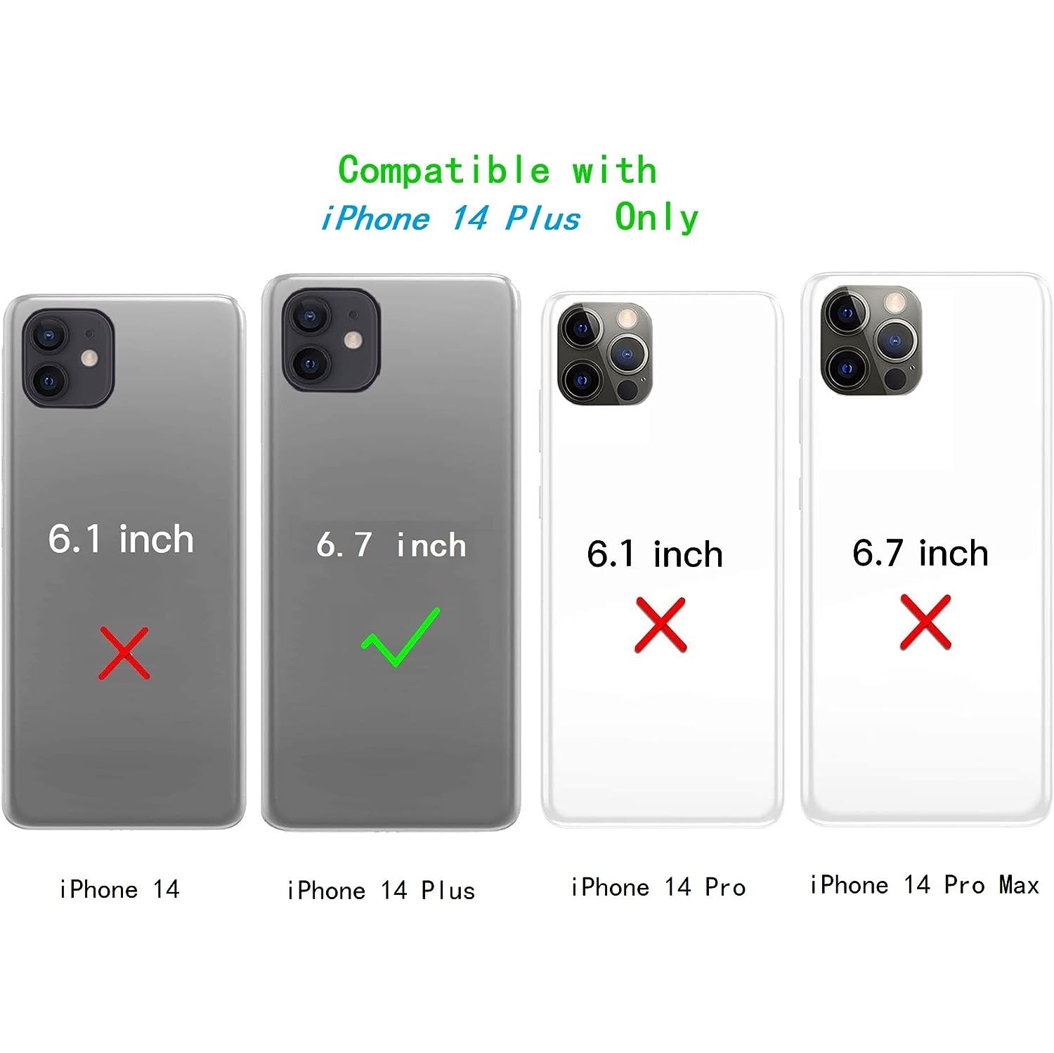 iPhone 14 Plus Case for Women with Card Holder, iPhone 14 Plus Phone Case Wallet with Strap,Crossbody Lanyard