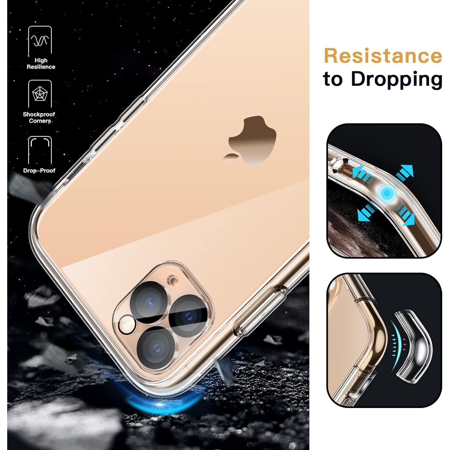 3 in 1 Case for iPhone 11 Pro Max 6.5-Inch, with 2-Pack Screen Protector and Camera Lens Protector,