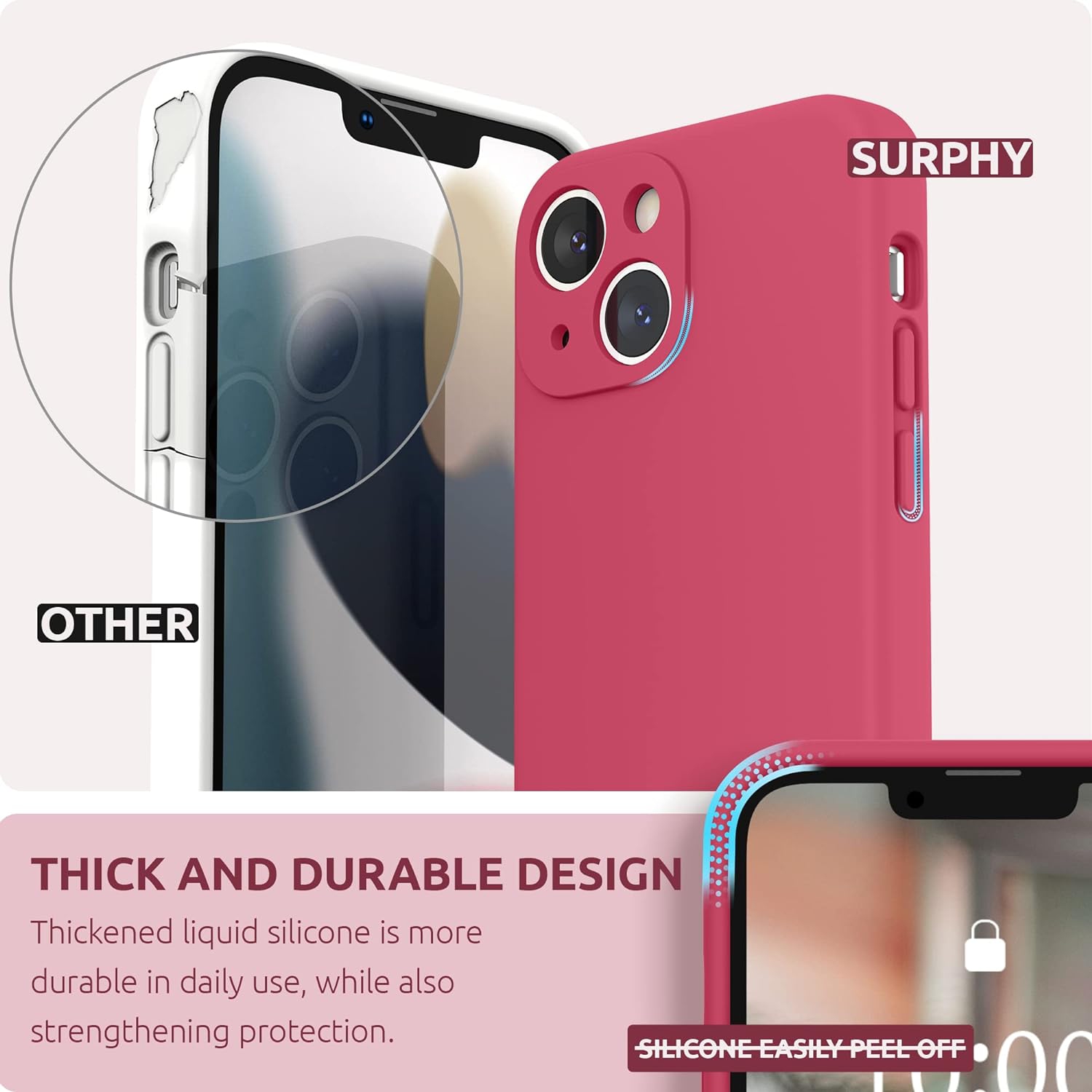 Designed for iPhone 13 Mini Case with Screen Protector, Liquid
