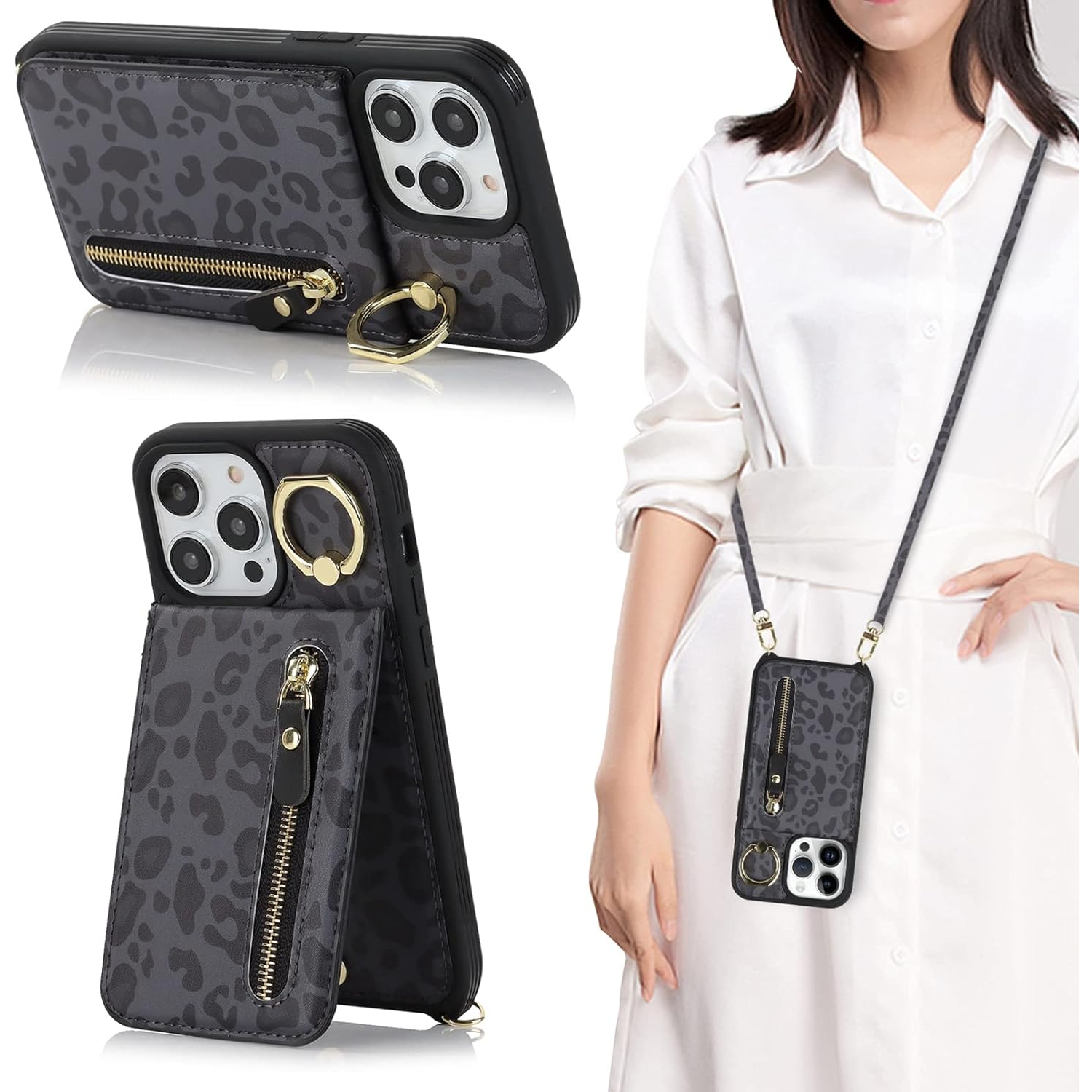 iPhone 14 Pro Max Case for Women with Card Holder,iPhone 14 Pro Max Phone Case Wallet with Strap,Crossbody