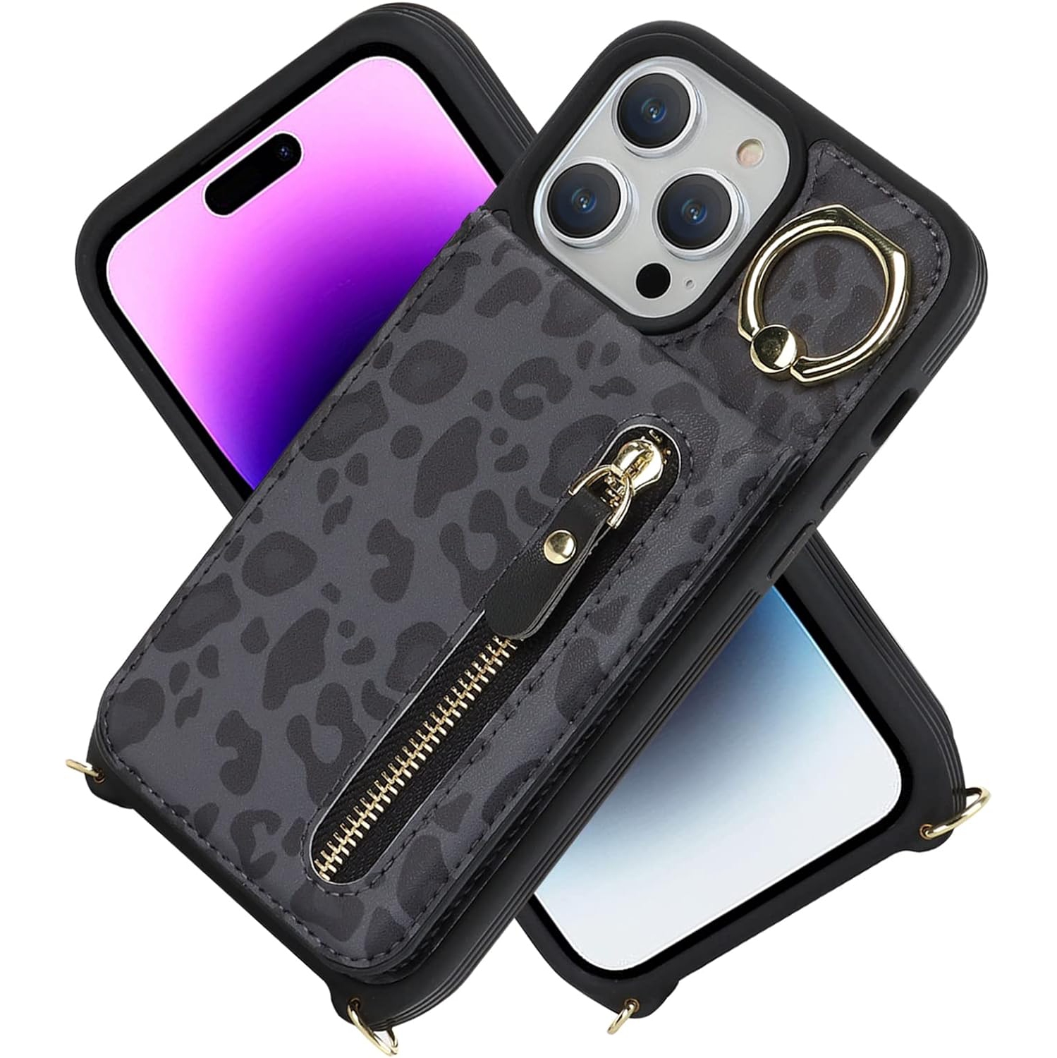 iPhone 14 Pro Max Case for Women with Card Holder,iPhone 14 Pro Max Phone Case Wallet with Strap,Crossbody