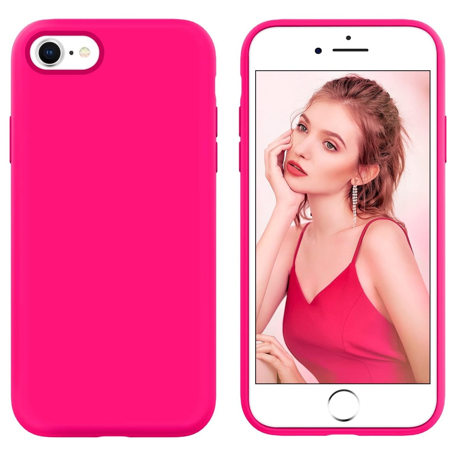 iPhone SE 2022 Case,iPhone SE 2020 Case,iPhone 8/7 Case,Liquid Silicone Soft Gel Rubber with Microfiber Cloth