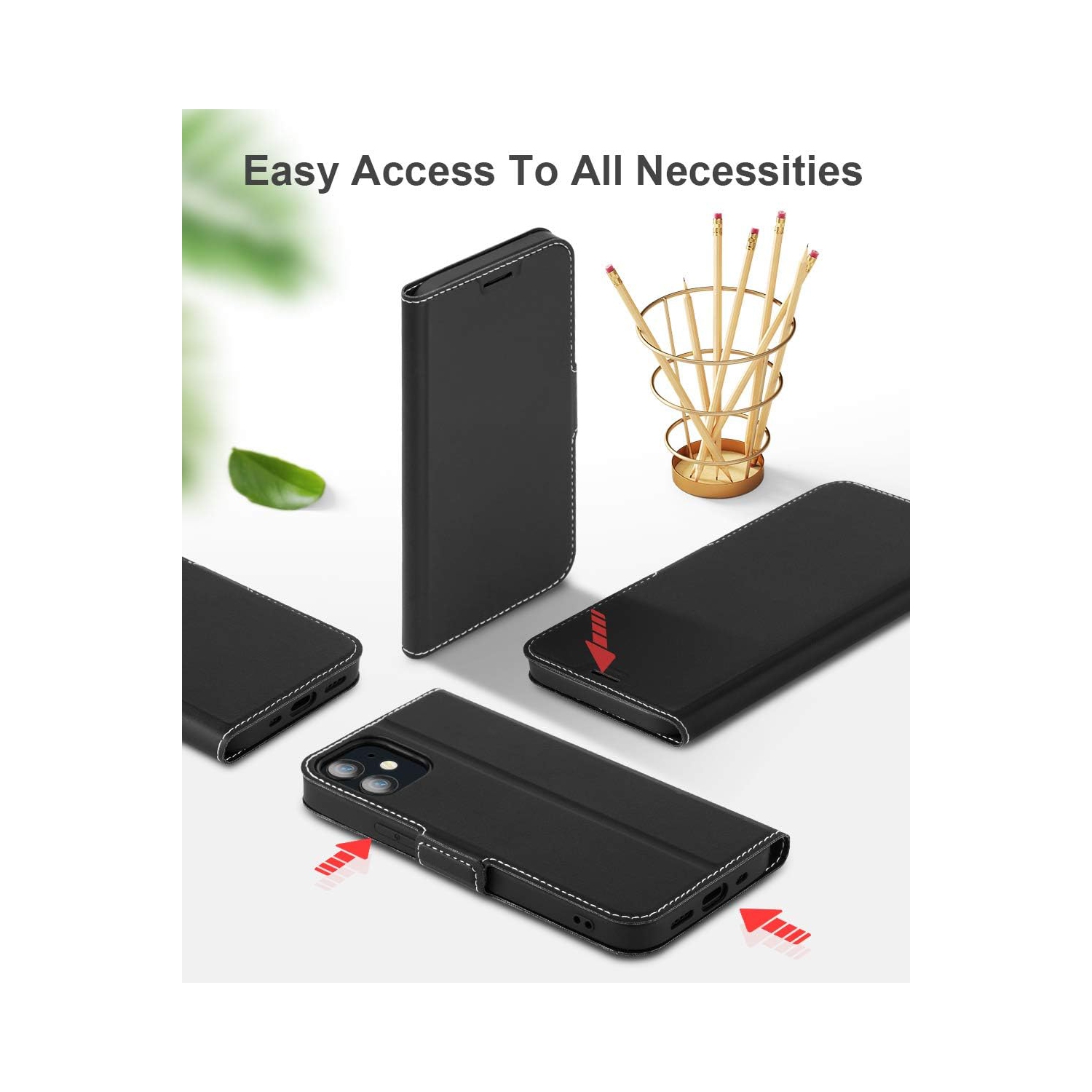 iPhone 12 Mini Case Wallet, iPhone 12 Mini Phone Case, iPhone 12Mini Slim Flip Full Body Protective Cover