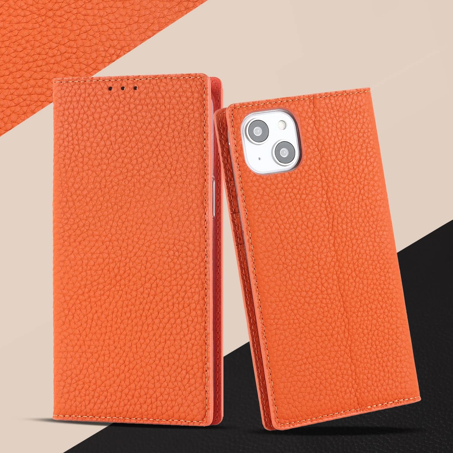 etui iPhone 14 Case Wallet Genuine Leather,iPhone 13 Phone case with Card Holder for Women,Etui portefeuille