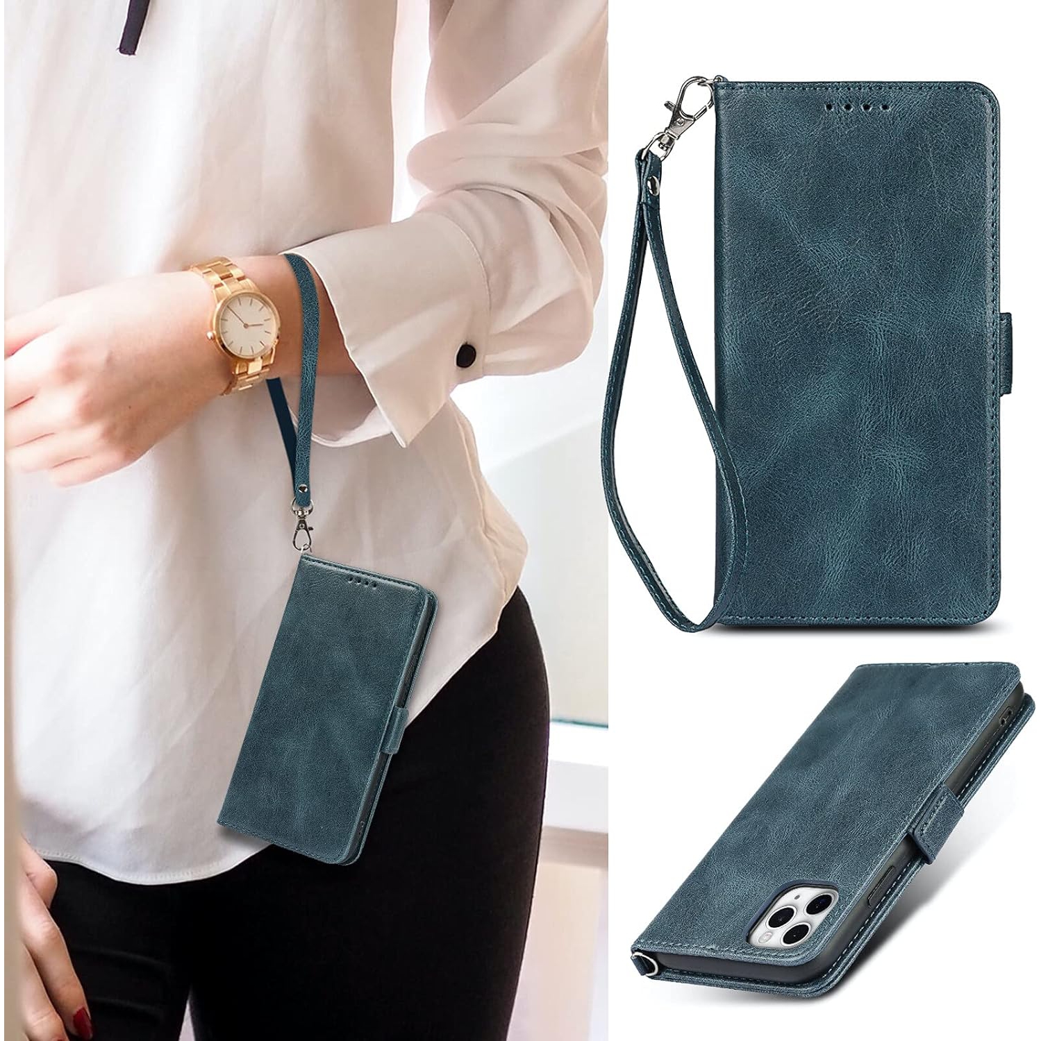 iPhone 11 Pro Wallet Case,[RFID Blocking] Premium Leather Credit Card Holder Magnetic Flip Kickstand Wallet