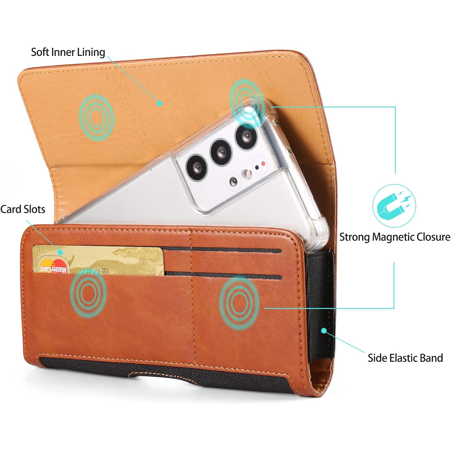 Nylon Cell Phone Holster Case Compatible for iPhone 14 Pro Max Galaxy S22 Ultra A02s A03s A12 A13 A21 A42 A51 A52 Moto