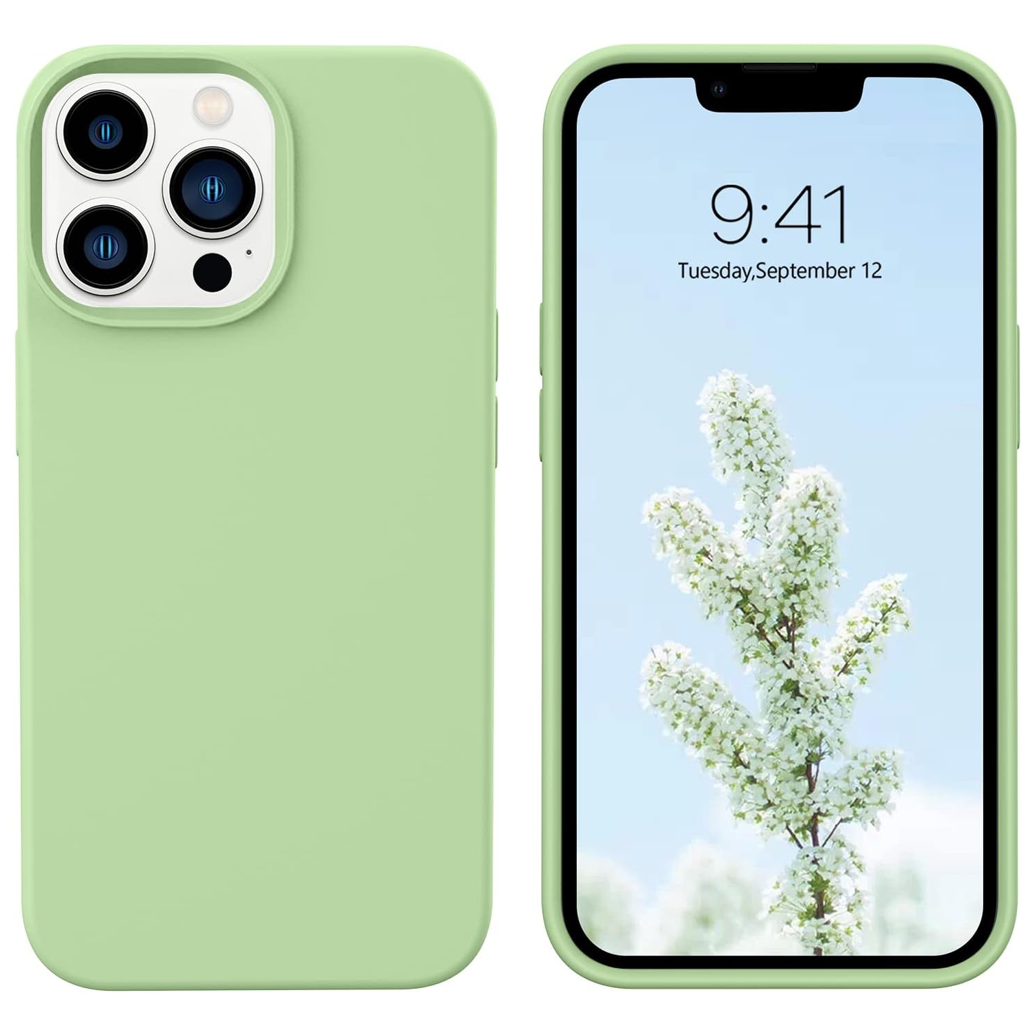 iPhone 13 Pro Case, Liquid Silicone Soft Gel Rubber Slim Cover with Microfiber Cloth Lining Cushion Shockproof