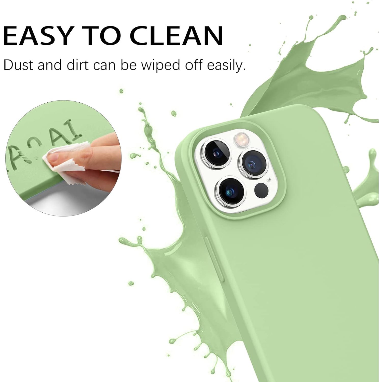 iPhone 13 Pro Case, Liquid Silicone Soft Gel Rubber Slim Cover with Microfiber Cloth Lining Cushion Shockproof