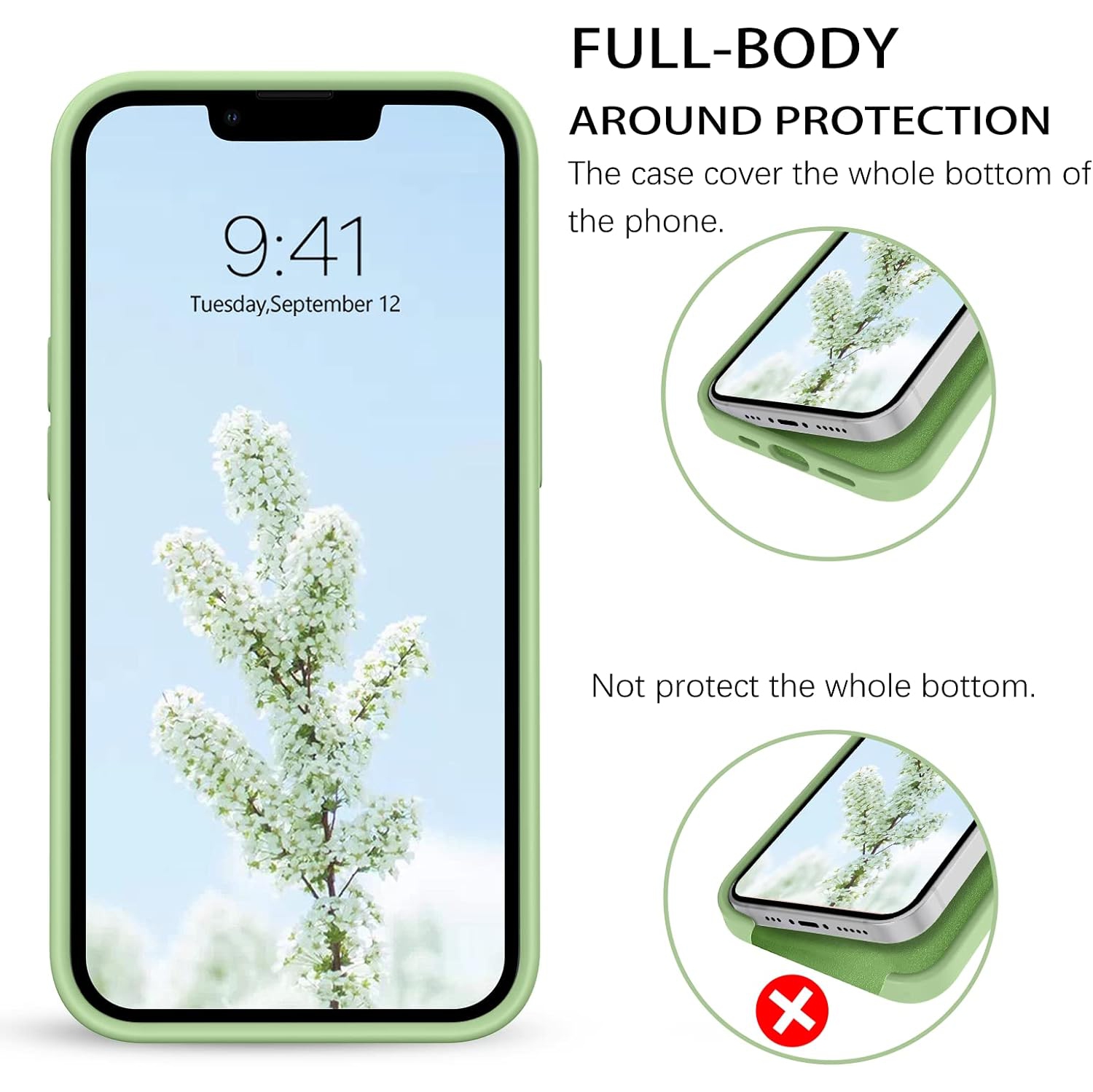 iPhone 13 Pro Case, Liquid Silicone Soft Gel Rubber Slim Cover with Microfiber Cloth Lining Cushion Shockproof