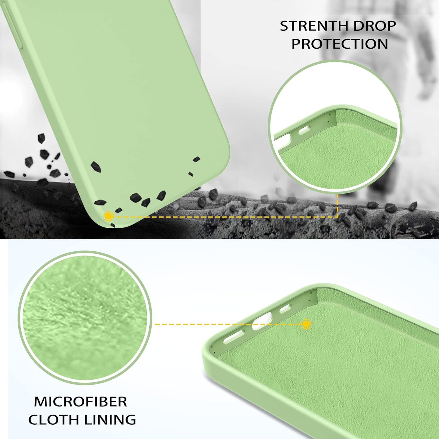 iPhone 13 Pro Case, Liquid Silicone Soft Gel Rubber Slim Cover with Microfiber Cloth Lining Cushion Shockproof
