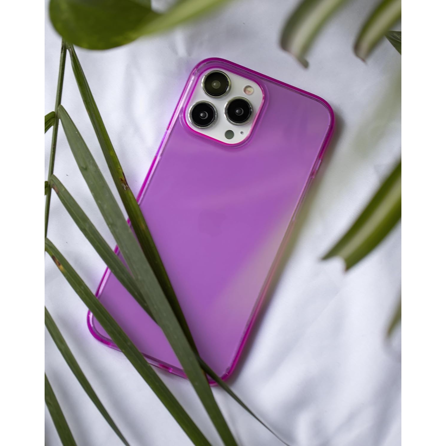 - iPhone 13 Mini Neon Purple Clear Protective Case, TPU and Polycarbonate Shock-Absorbing Bright Cover -