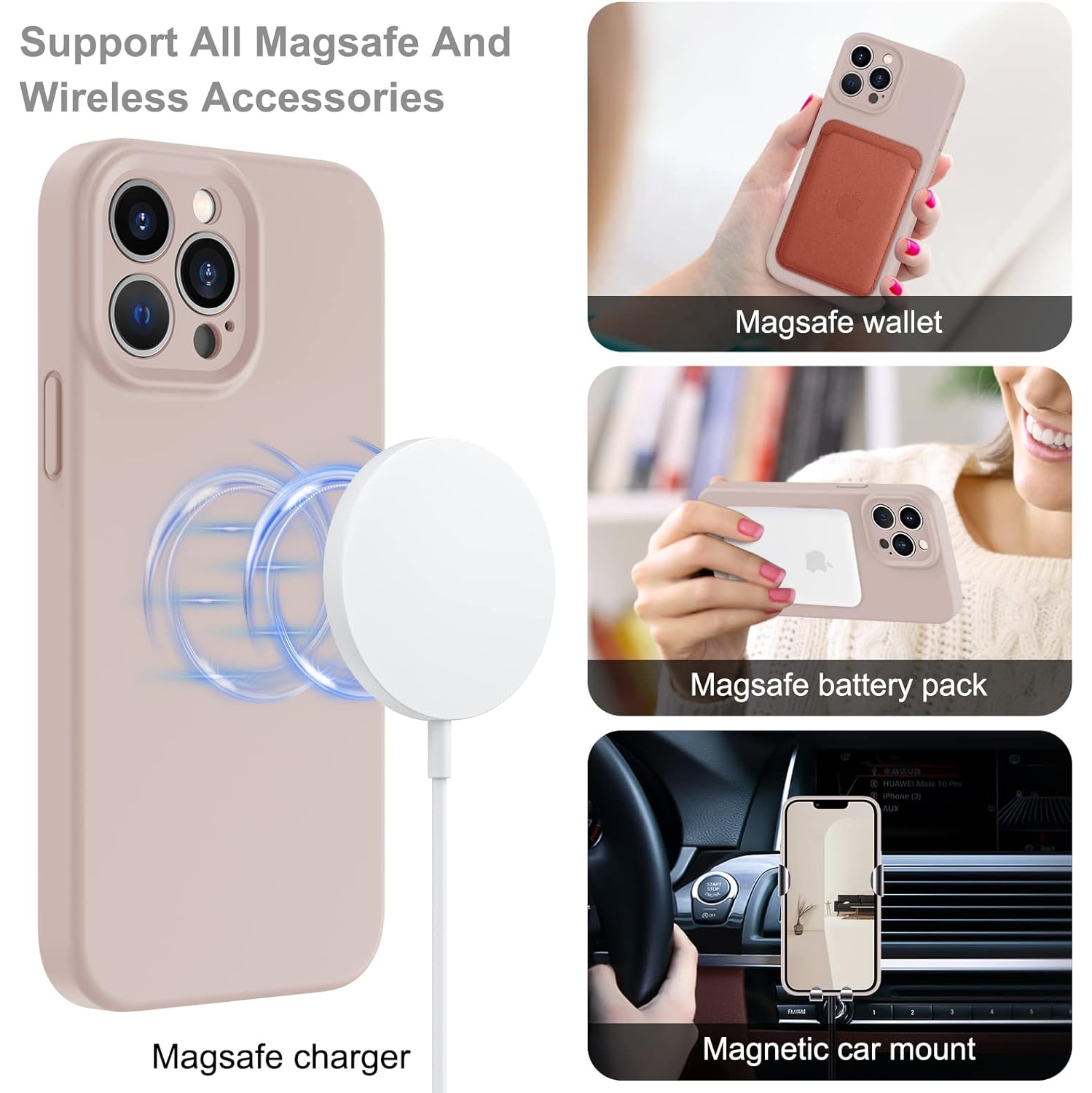 Silicone Magnetic Case for iPhone 13 Pro Mag Series Case Silicone Phone Case with Microfiber Lining for iPhone