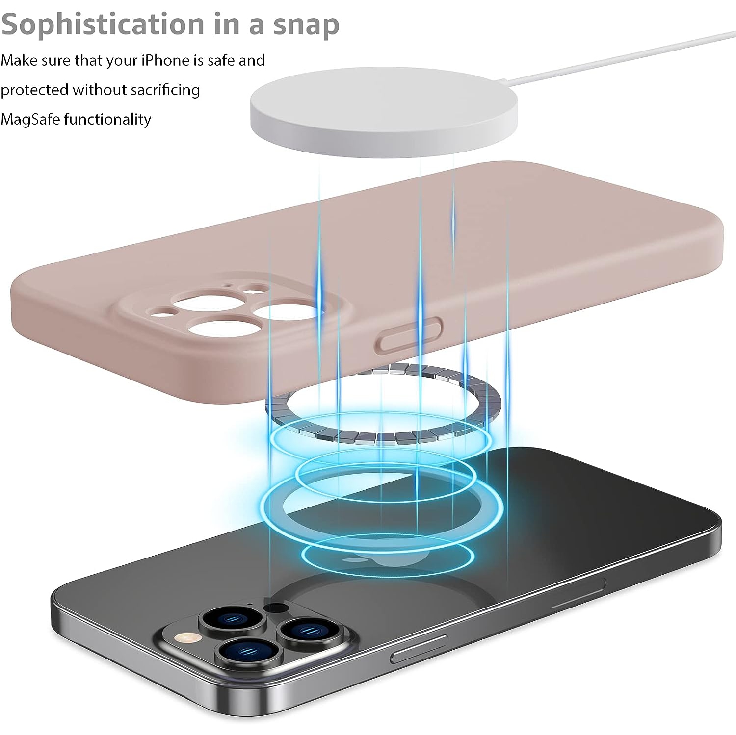 Silicone Magnetic Case for iPhone 13 Pro Mag Series Case Silicone Phone Case with Microfiber Lining for iPhone