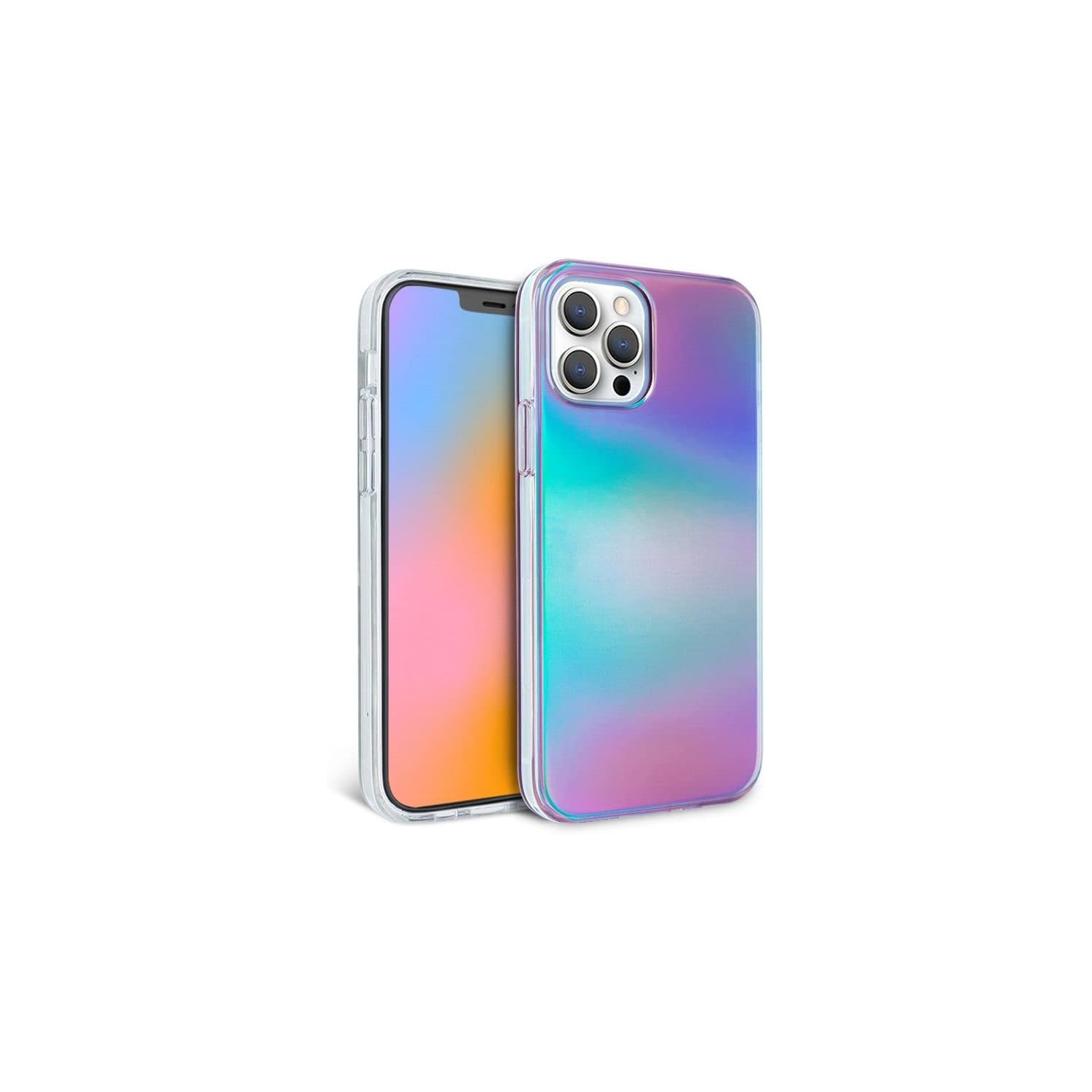 - Étui iPhone 14 Pro Max - élégant étui pour téléphone holographique aura - anti-rayures, chargement sans fil