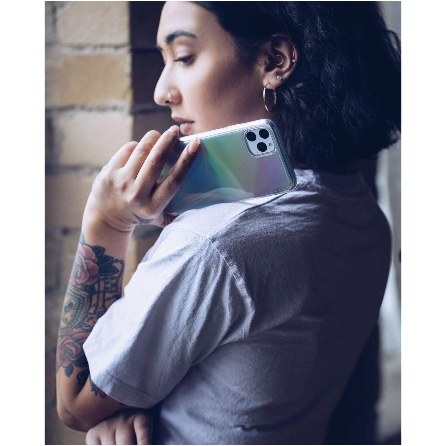 - Étui iPhone 14 Pro Max - élégant étui pour téléphone holographique aura - anti-rayures, chargement sans fil