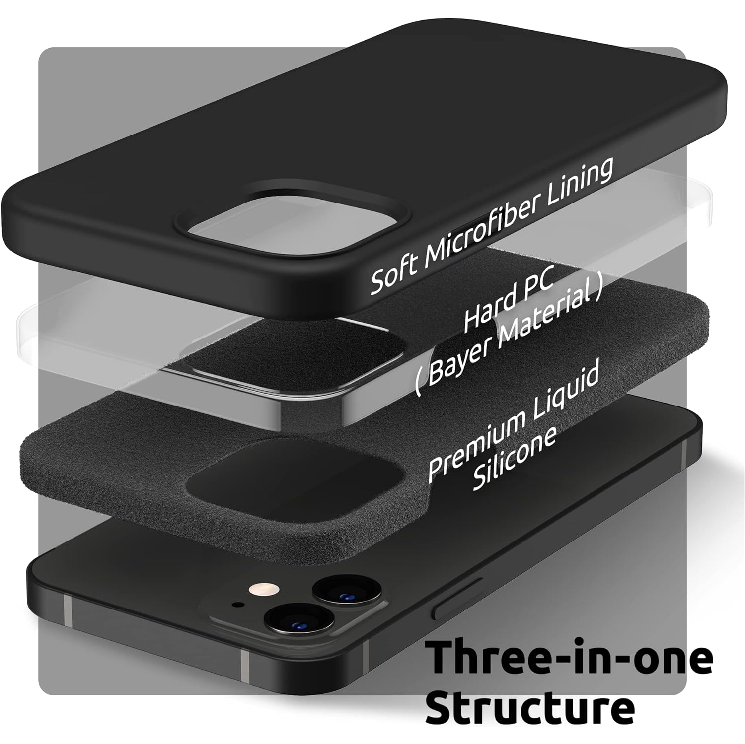 Silicone Case Compatible with iPhone 12 Mini Case 5.4 inch, Liquid Silicone Full Body Protective Phone Case