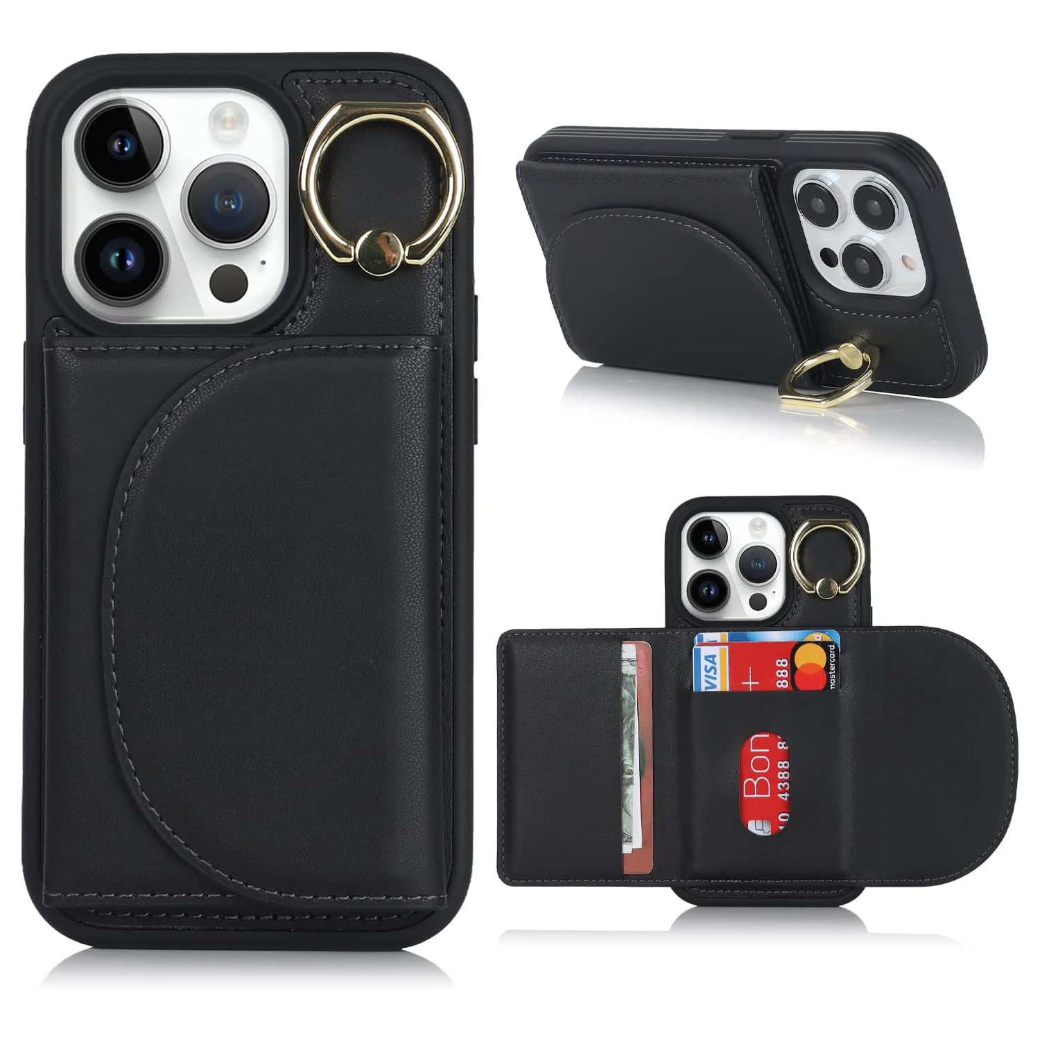 etui iPhone 14 Pro Phone Case with Card Holder,iPhone 14 Pro Wallet case with Credit Card Holders for Women,étui