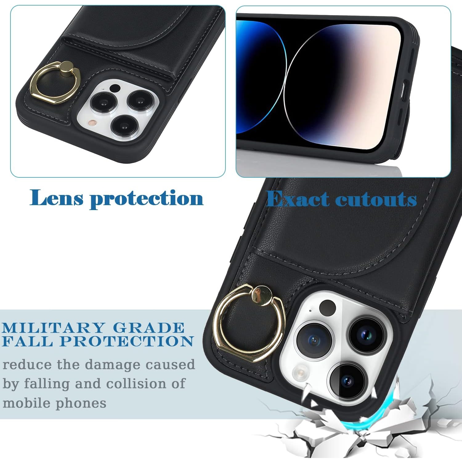 etui iPhone 14 Pro Phone Case with Card Holder,iPhone 14 Pro Wallet case with Credit Card Holders for Women,étui