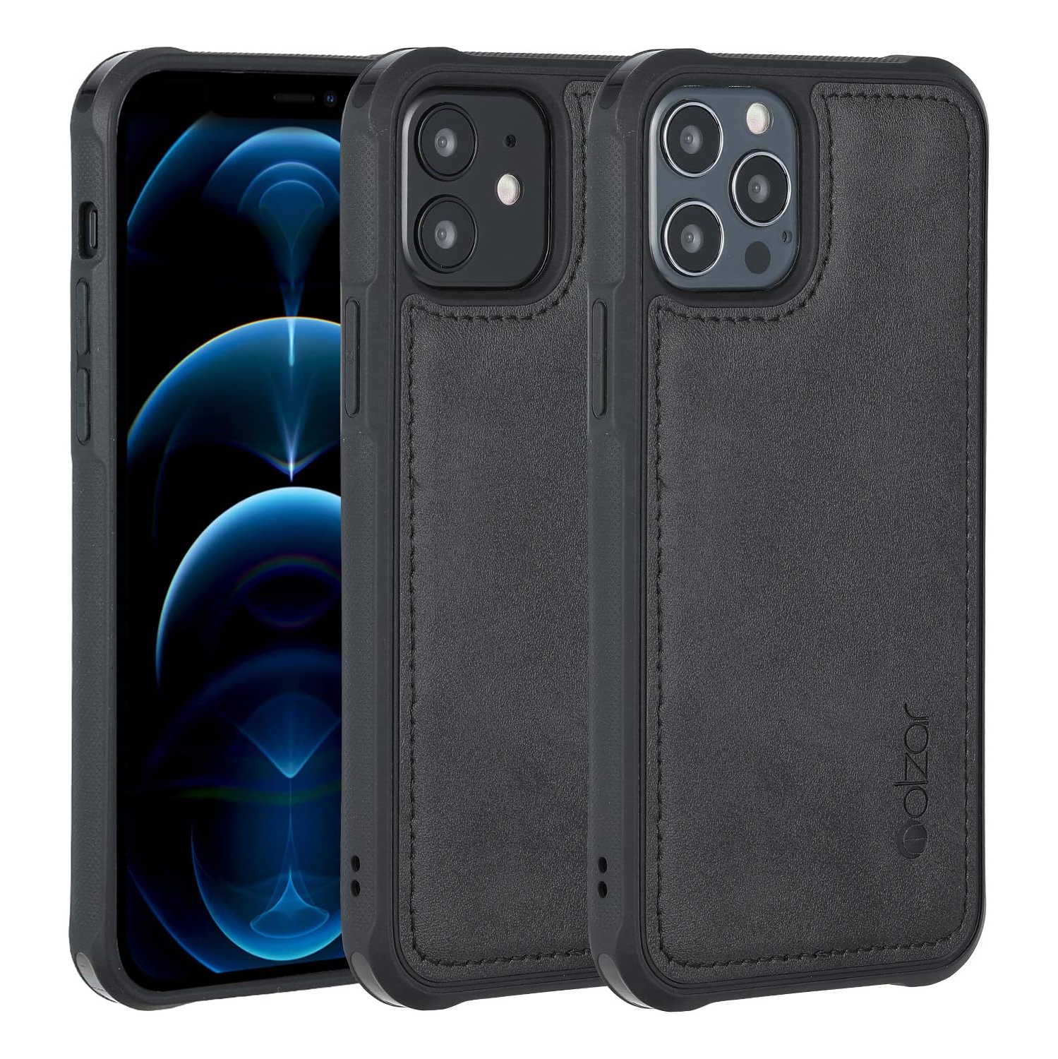 MAG Series iPhone 12 and iPhone 12 Pro Case with Faux Leather, Built-in Metal Plate for Magnetic Mount, Wireless