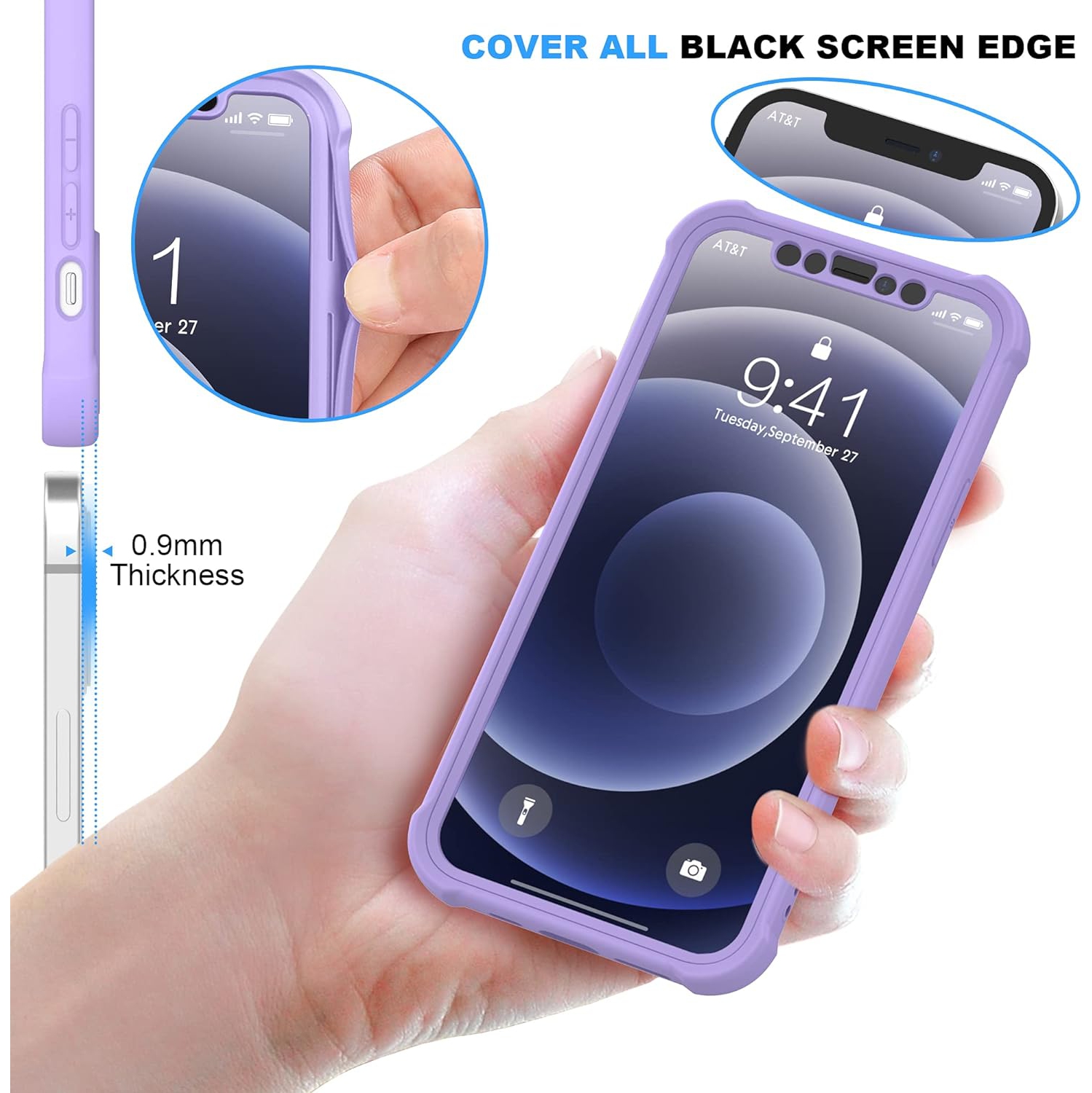 Compatible with iPhone 12 Mini Case with 2 Pack Tempered Glass Screen Protector,Shockproof Soft Silicone Back