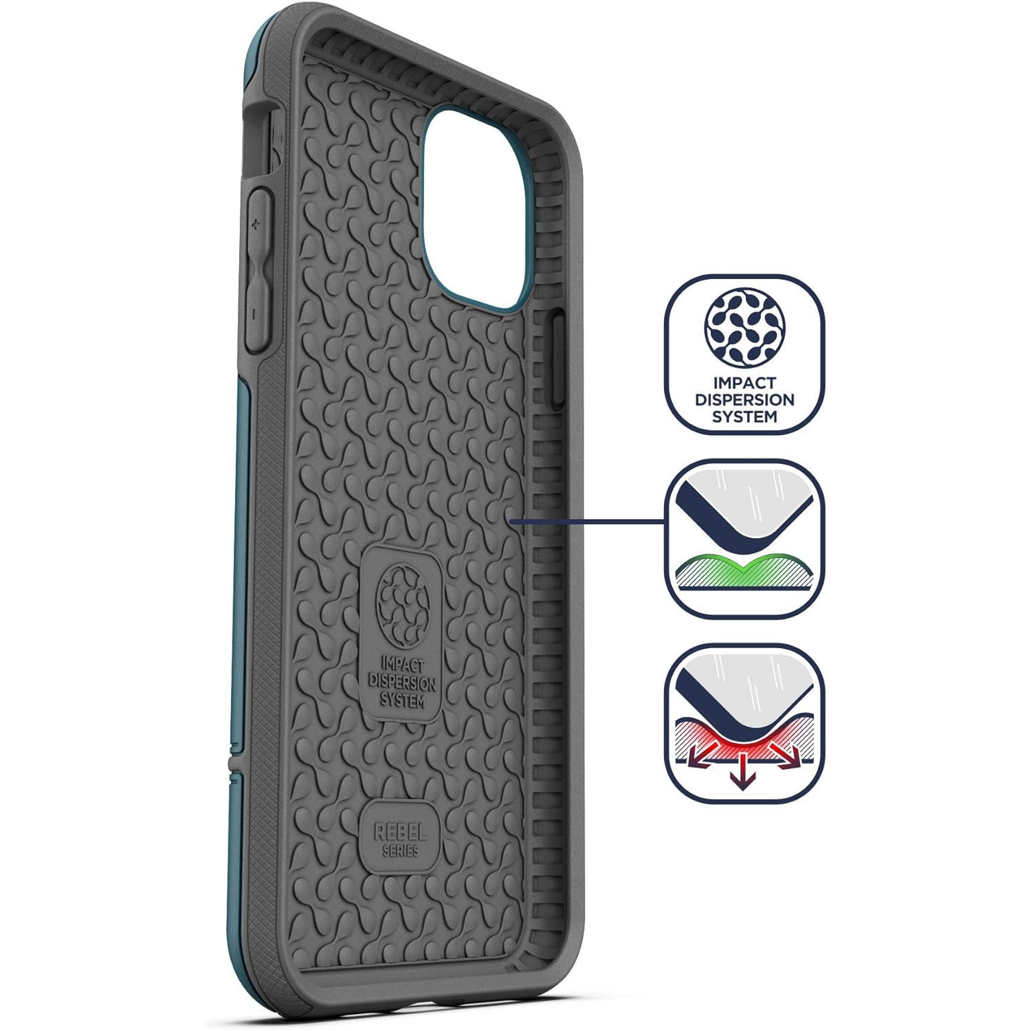 iPhone 11 Pro Max Case Protective Heavy Duty Military Grade Full Body Rugged Cover (Blue)