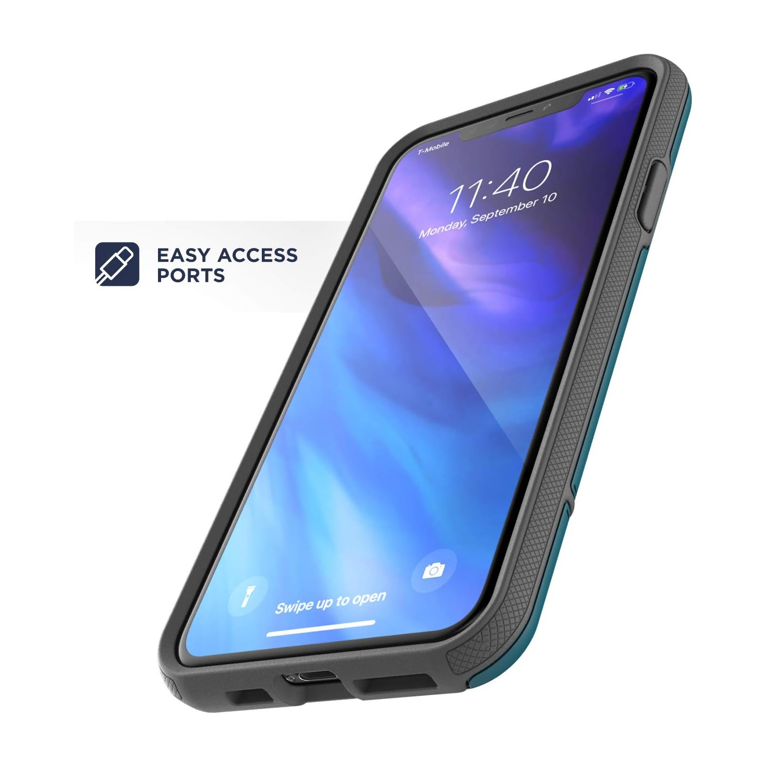 iPhone 11 Pro Max Case Protective Heavy Duty Military Grade Full Body Rugged Cover (Blue)