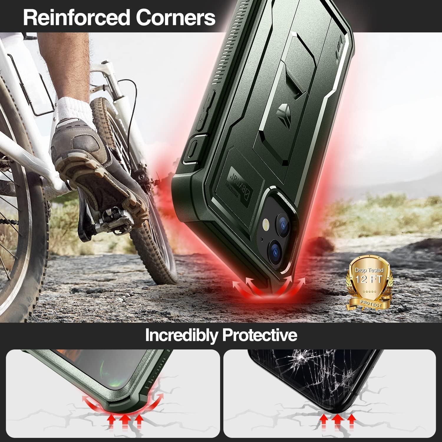 Case for iPhone 11 6.1 inch 360 Full Body Heavy Duty Rugged Shockproof Military Drop Tested Protective Cover