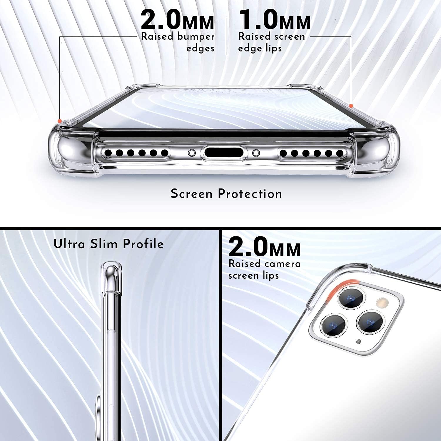 for iPhone 11 Pro Max Case Clear with Ring Kickstand, Protective Soft TPU Shock -Absorbing Bumper Shockproof