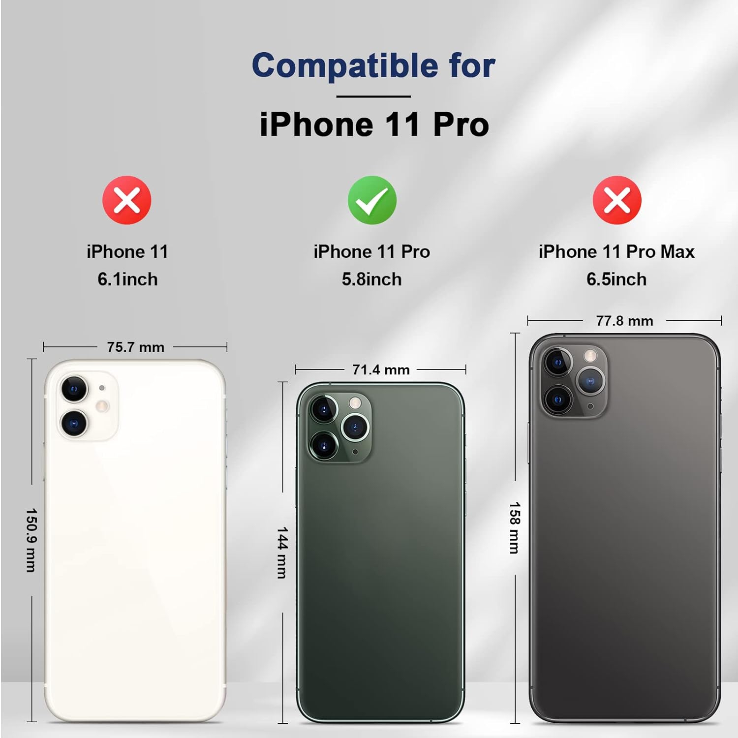 Flip Wallet Case for iPhone 11 Pro,Leather Magnetic Folio Cover with Card Holder,Kickstand - TPU Shockproof