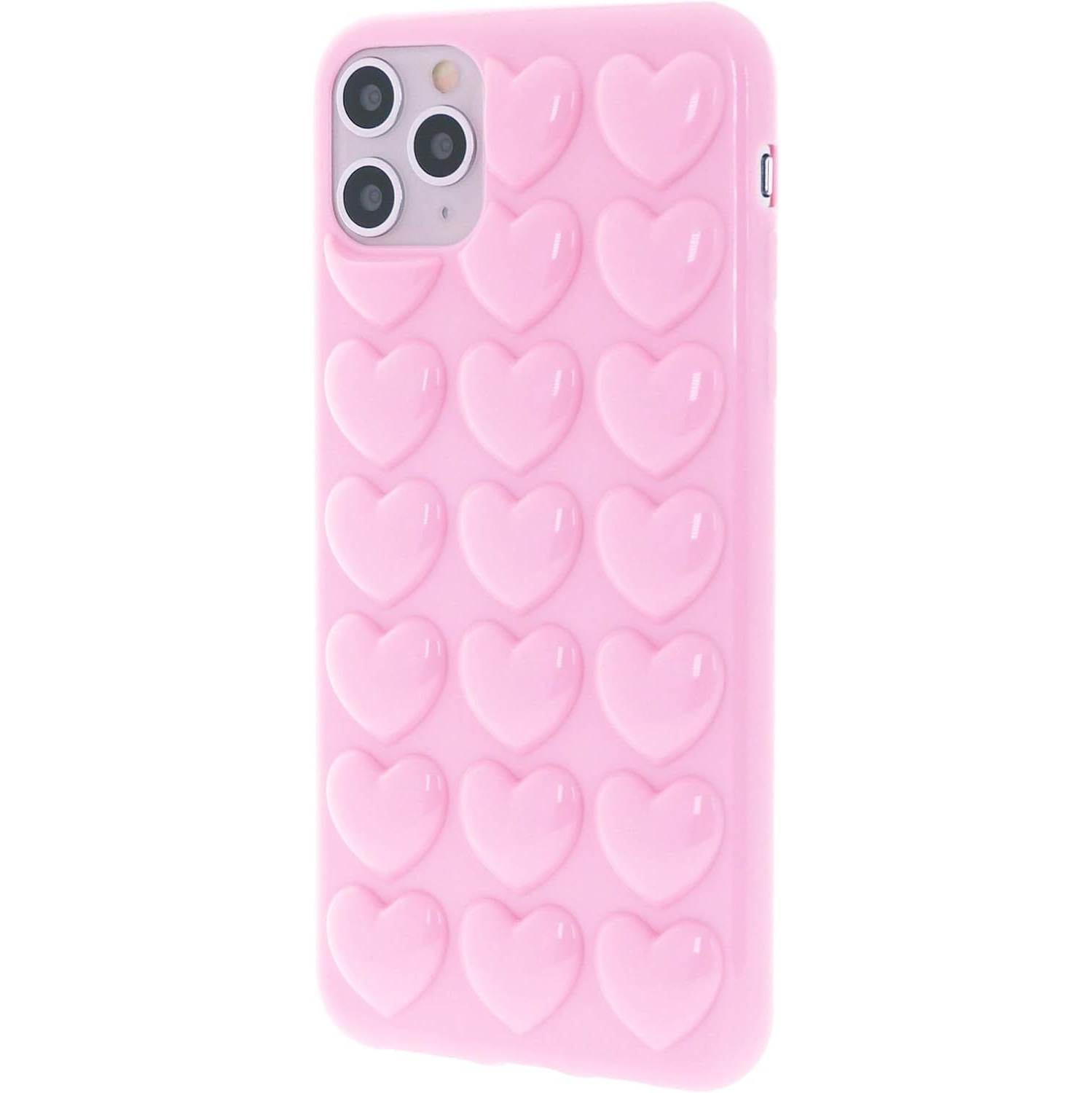 iPhone 11 Pro Max Case for Women, 3D Pop Bubble Heart Kawaii Gel Cover, Cute Girly for iPhone11 Pro Max 6.5 inch