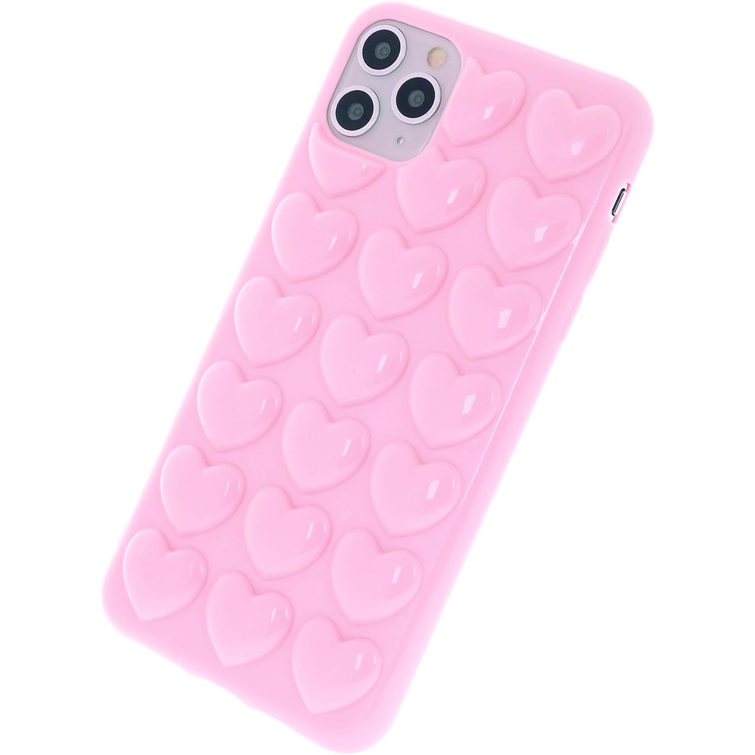 iPhone 11 Pro Max Case for Women, 3D Pop Bubble Heart Kawaii Gel Cover, Cute Girly for iPhone11 Pro Max 6.5 inch