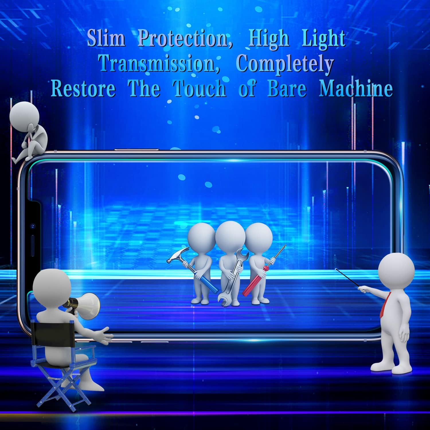 Paquet de 2] Protecteur d'écran pour iPhone 11 Pro Max et iPhone XS Max en verre trempé, compatible avec les étuis