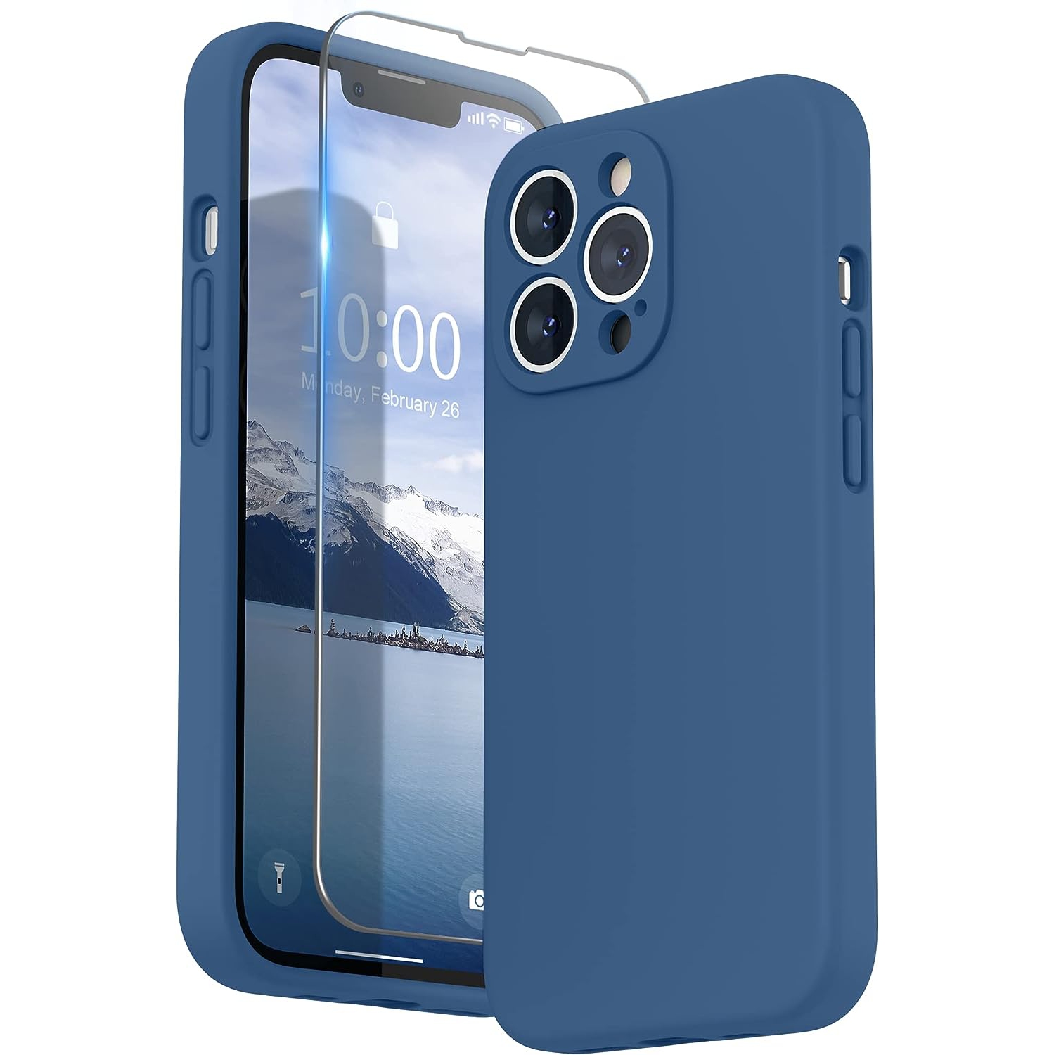 Silicone Case Compatible with iPhone 13 Pro Case 6.1 inch, with Camera Protection Liquid Silicone Soft