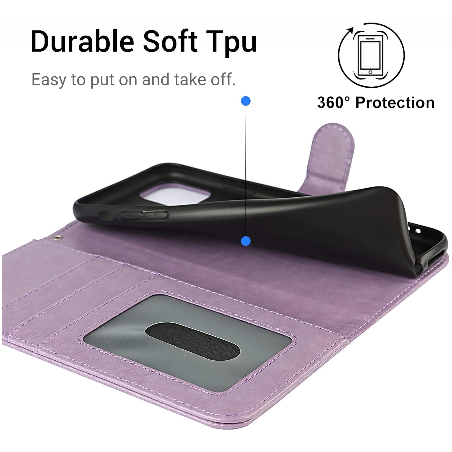 iPhone 11 Pro Case Wallet,Premium Leather Card Holder Card Slot Magnetic Closure Flip Kickstand Women Wallet