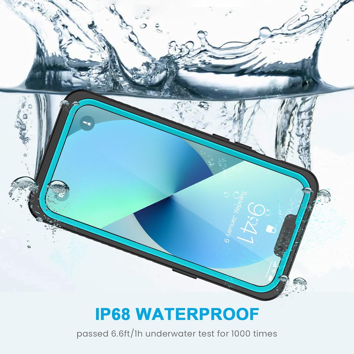 iPhone 13 Mini Case, IP68 Waterproof Dustproof Shockproof Case with Built-in Screen Protector, Full Body Sealed
