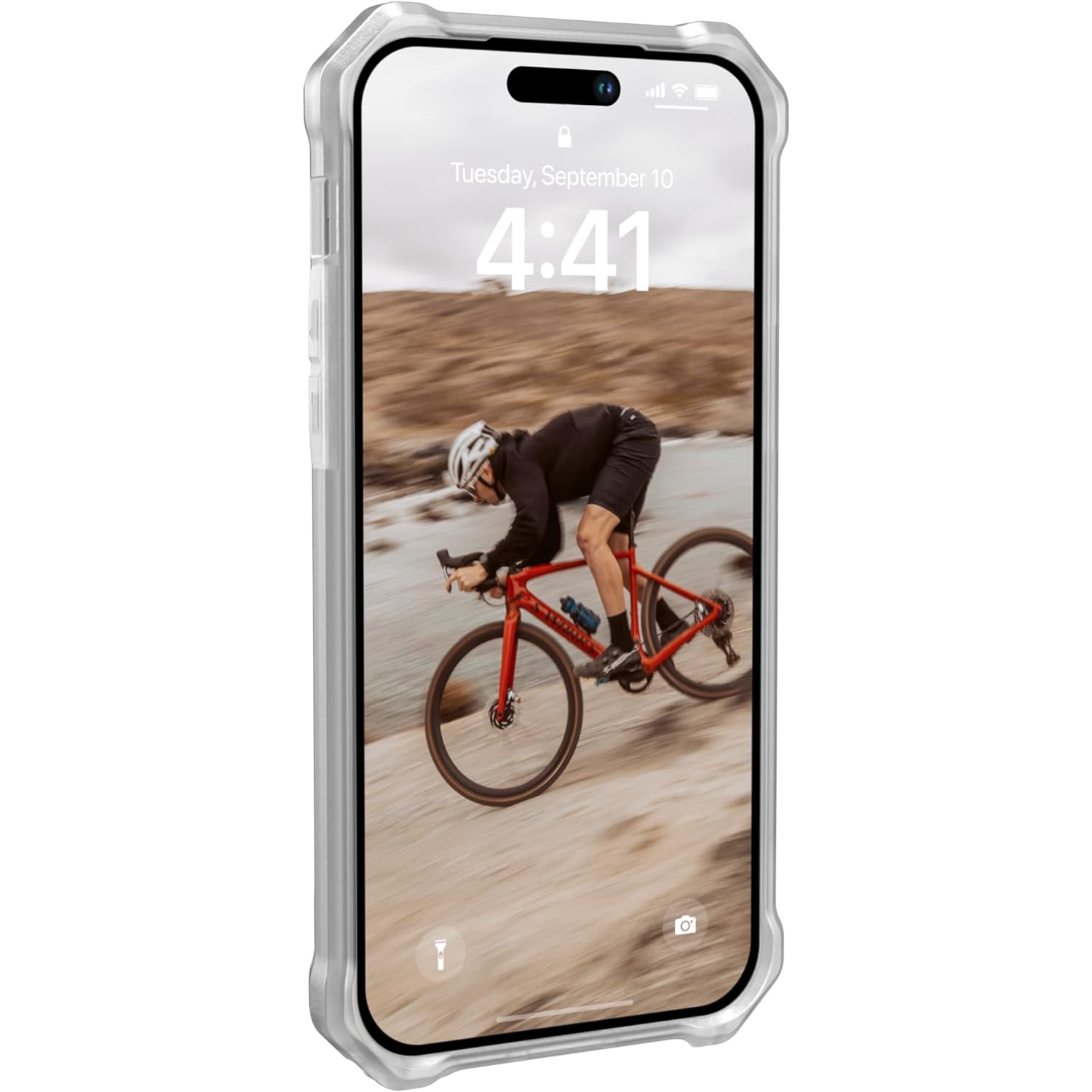 UAG conçu pour iPhone 14 Pro Max Étui transparent Ice aimant intégré Essential Armor 6,7 po compatible avec le chargement MagSafe