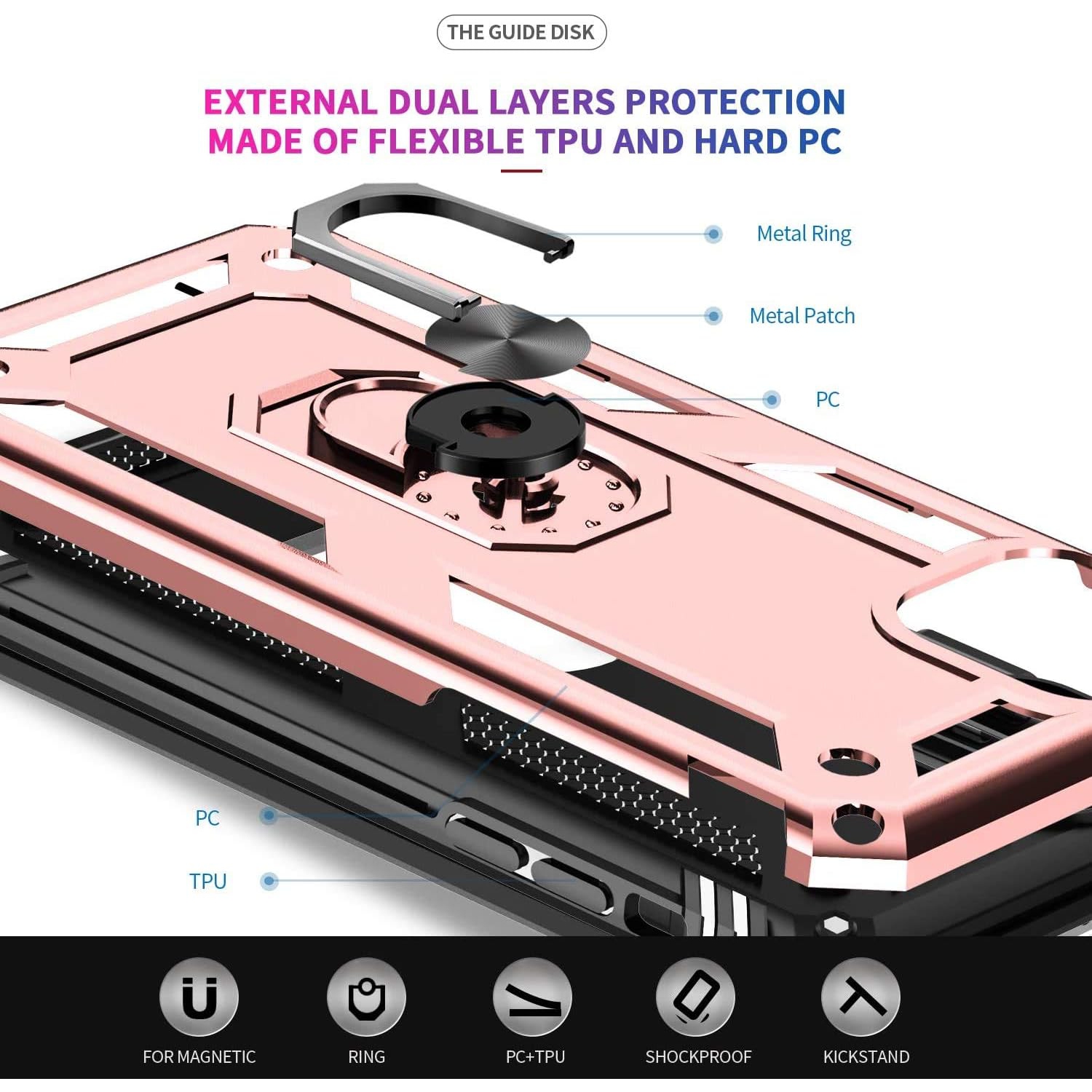 for iPhone 11 Case with 2 PCS Tempered Glass Screen Protector, Military Grade Shockproof Case iPhone 11, Heavy
