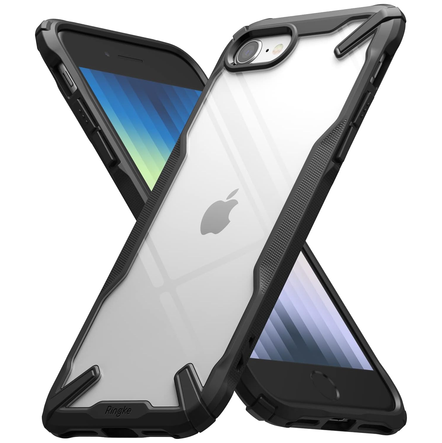 Fusion-X Compatible with iPhone SE 2022 5G (iPhone SE 3) Case, Transparent Hard Back Heavy Duty Rugged