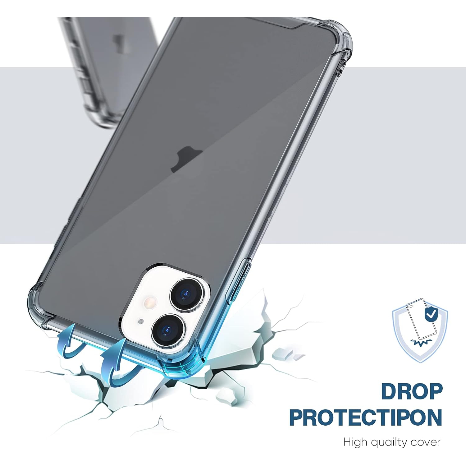 Case Compatible with iPhone 11 Case, with 4 Corners Shockproof Protection Black