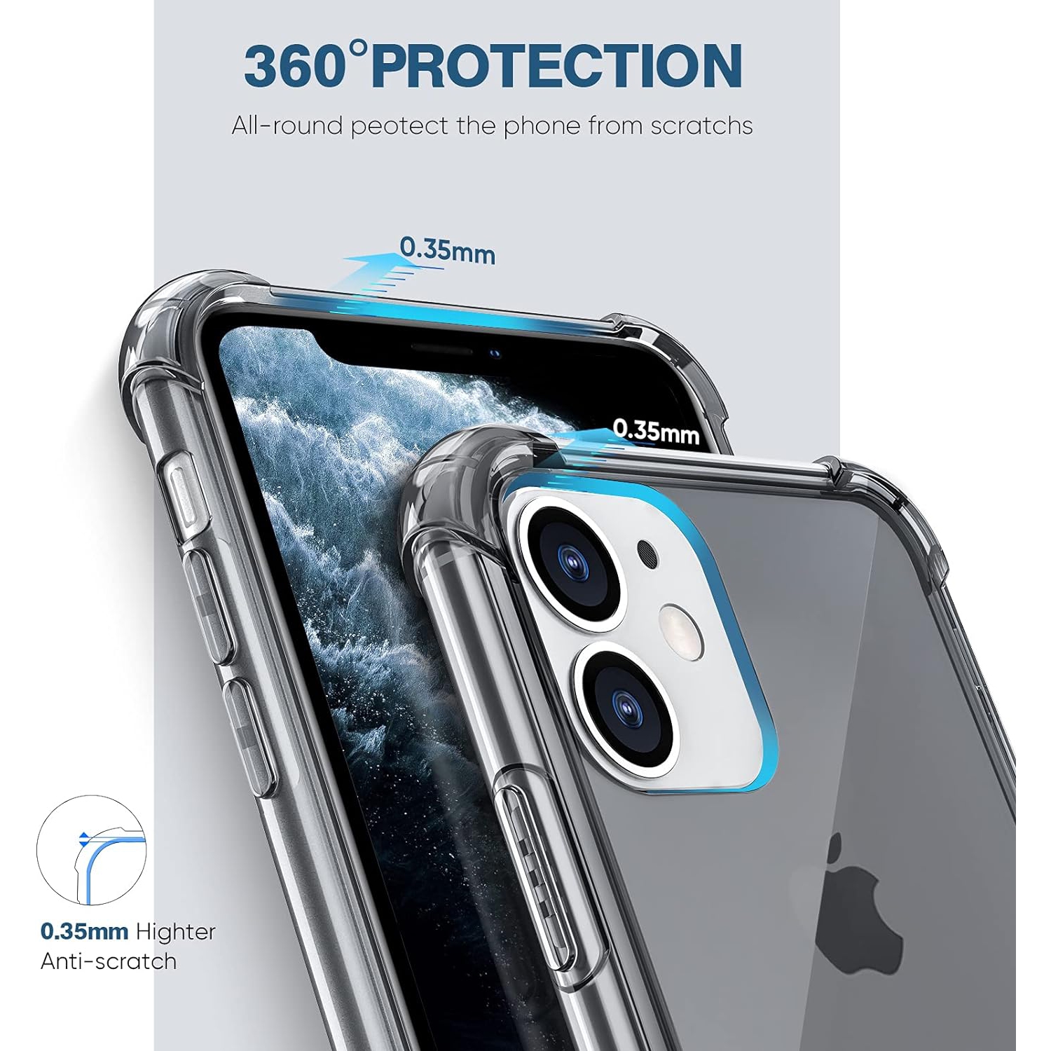 Case Compatible with iPhone 11 Case, with 4 Corners Shockproof Protection Black