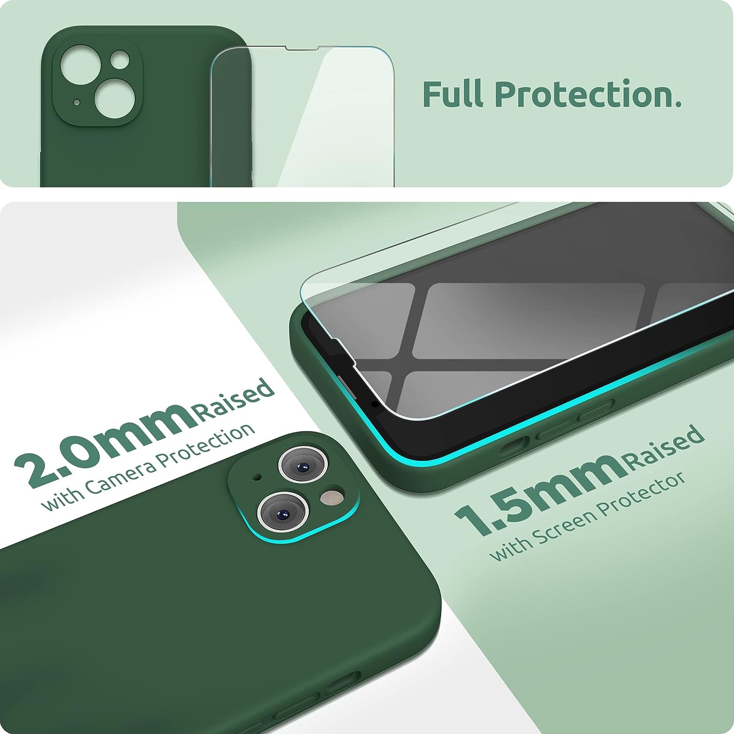 Designed for iPhone 13 Mini Case with Screen Protector, Liquid