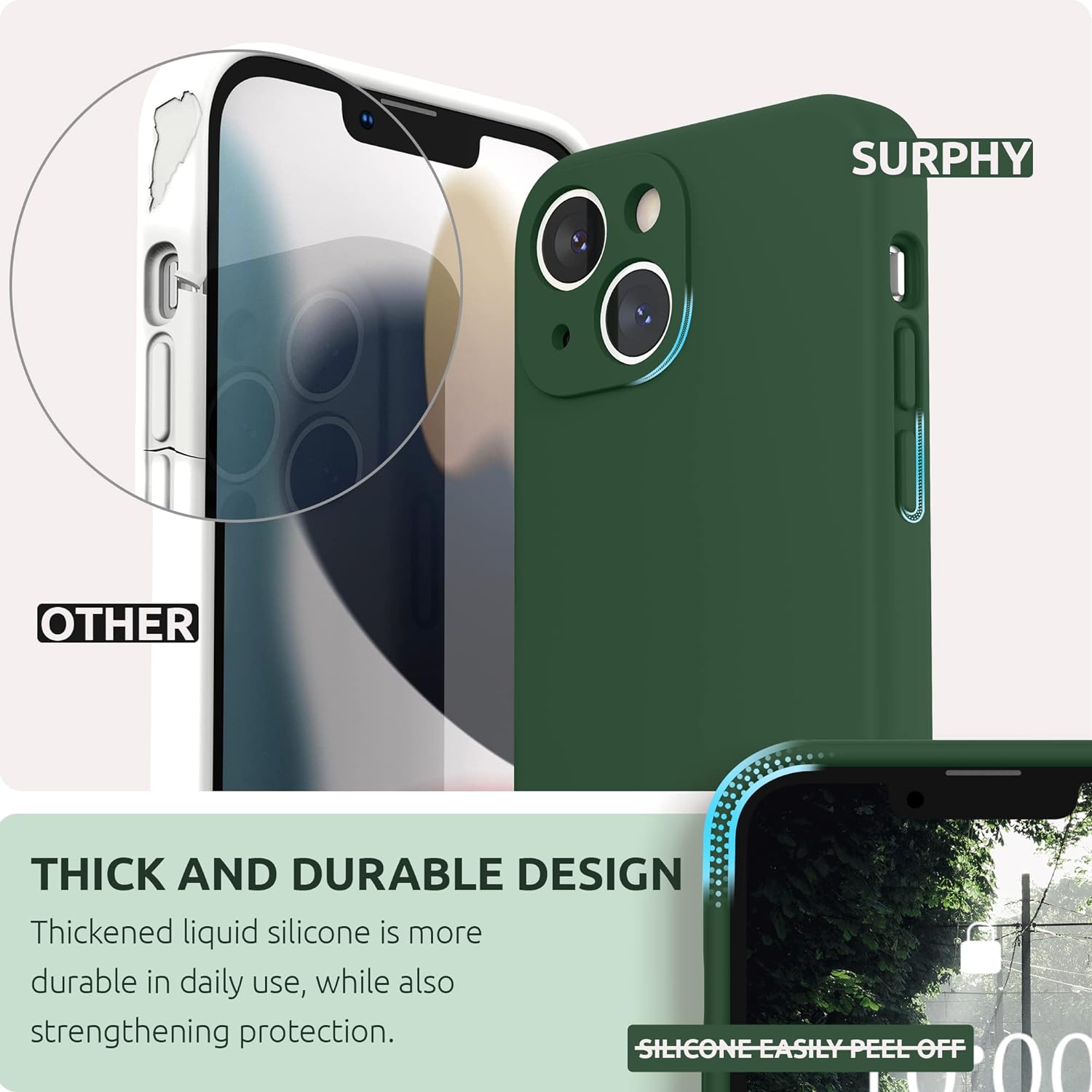 Designed for iPhone 13 Mini Case with Screen Protector, Liquid