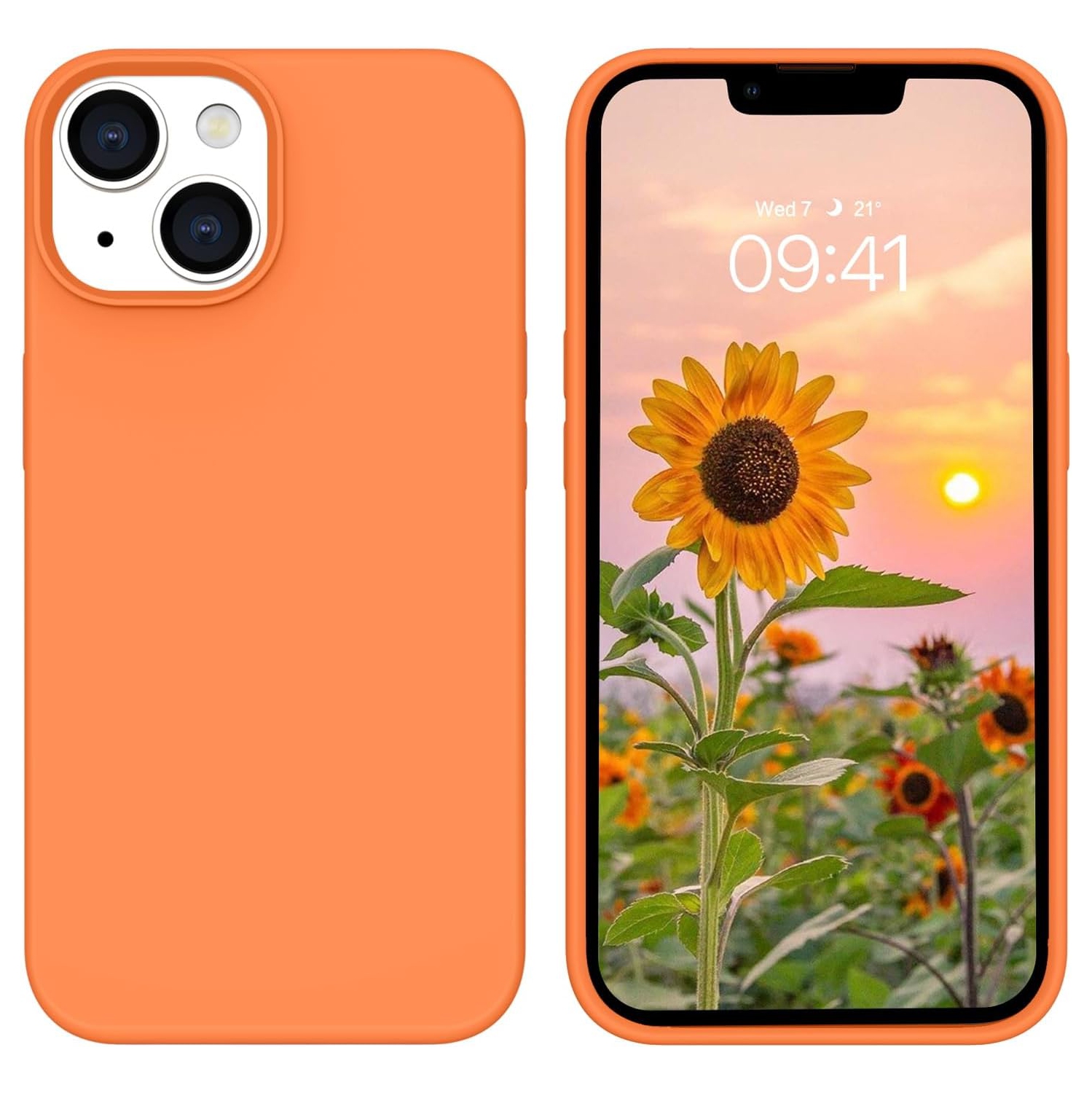 Étui pour iPhone 14, doublure en microfibre de silicone liquide et de caoutchouc souple, étui de protection antichoc