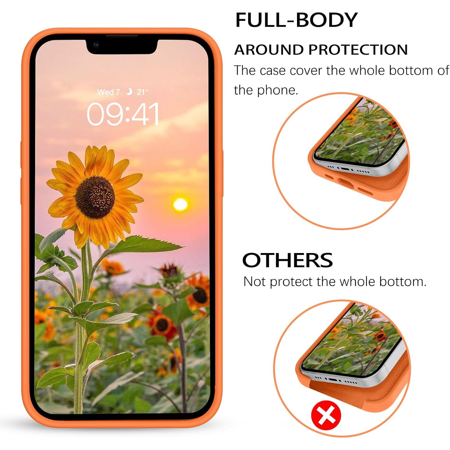 Étui pour iPhone 14, doublure en microfibre de silicone liquide et de caoutchouc souple, étui de protection antichoc